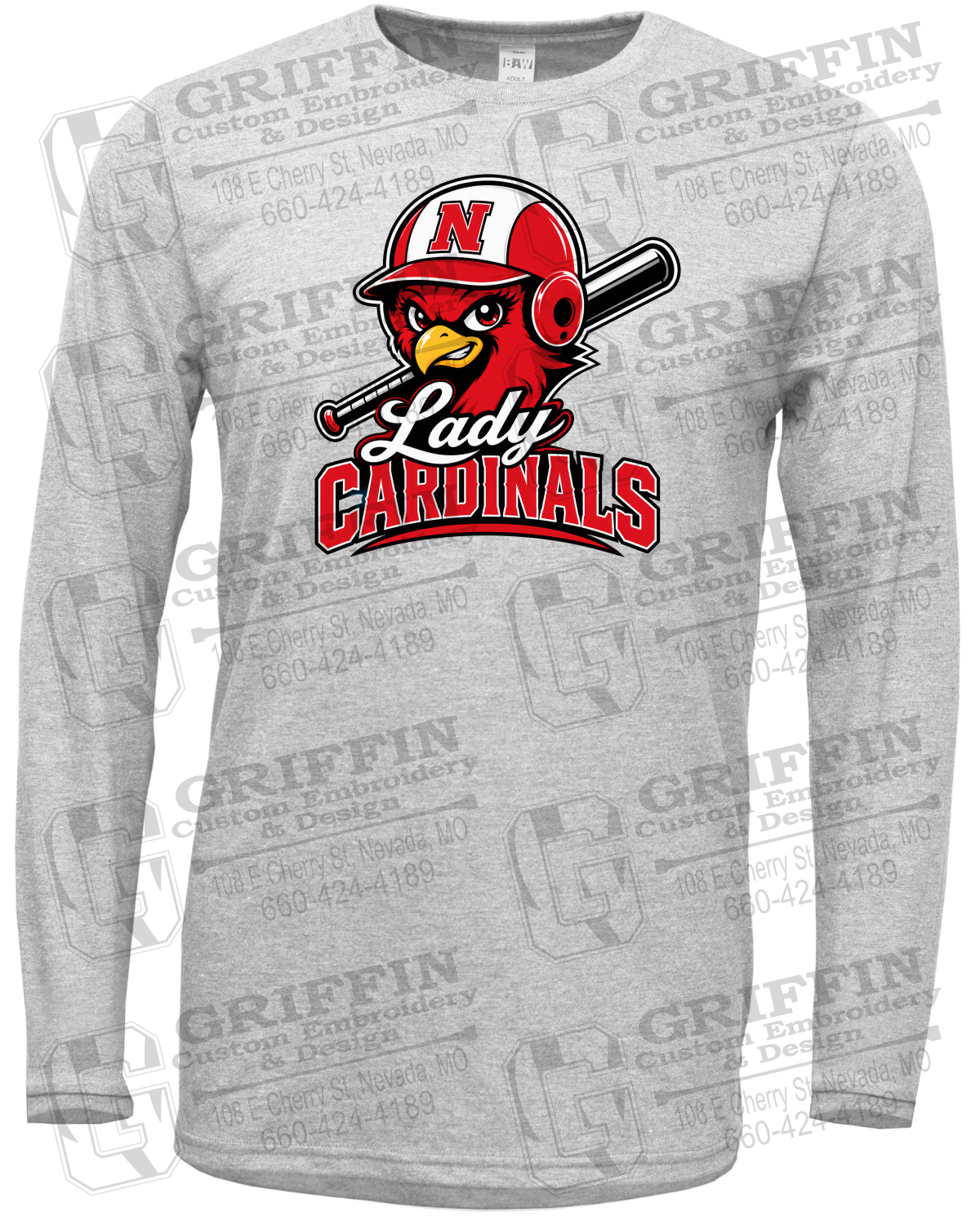 Soft-Tek Long Sleeve T-Shirt - Lady Cardinals Softball 26-A