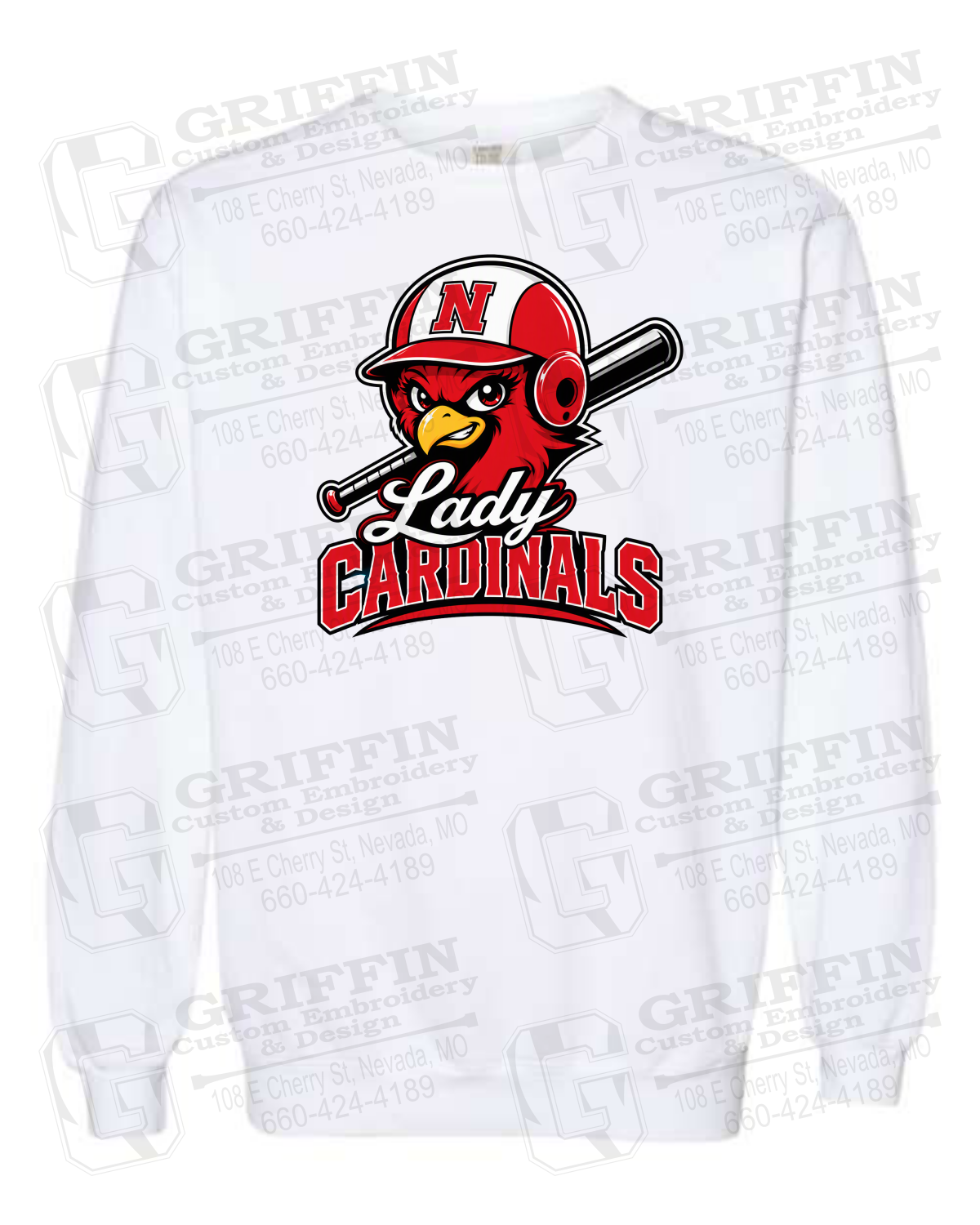 Comfort Colors Crewneck Sweatshirt - Lady Cardinals Softball 26-A