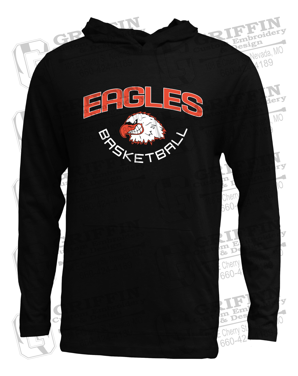Soft-Tek T-Shirt Hoodie - Basketball - Jasper Eagles 26-A