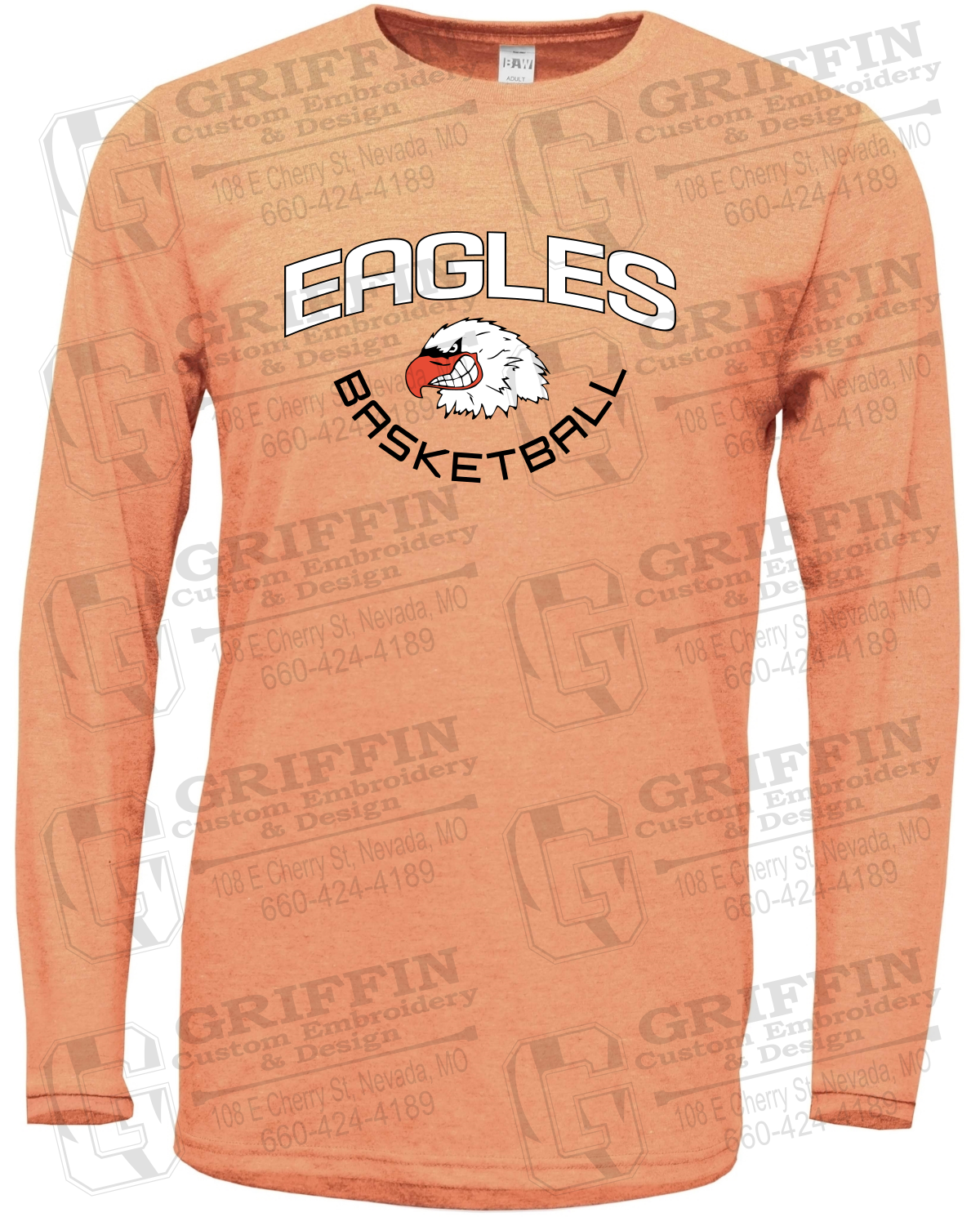 Soft-Tek Long Sleeve T-Shirt - Basketball - Jasper Eagles 26-A