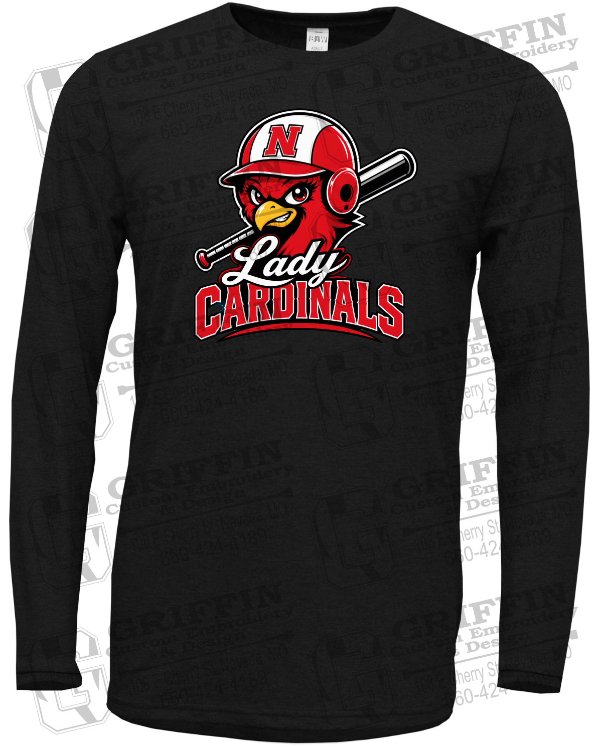 Soft-Tek Long Sleeve T-Shirt - Lady Cardinals Softball 26-A