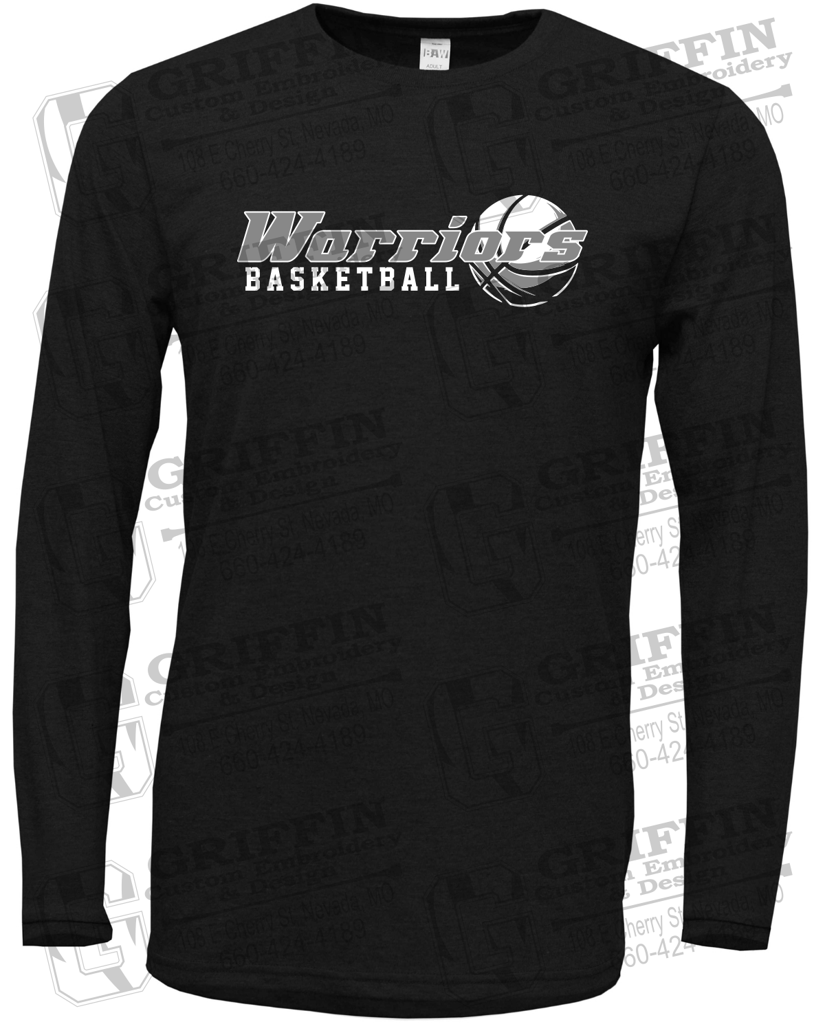 Soft-Tek Long Sleeve T-Shirt - Warriors Basketball 26-A
