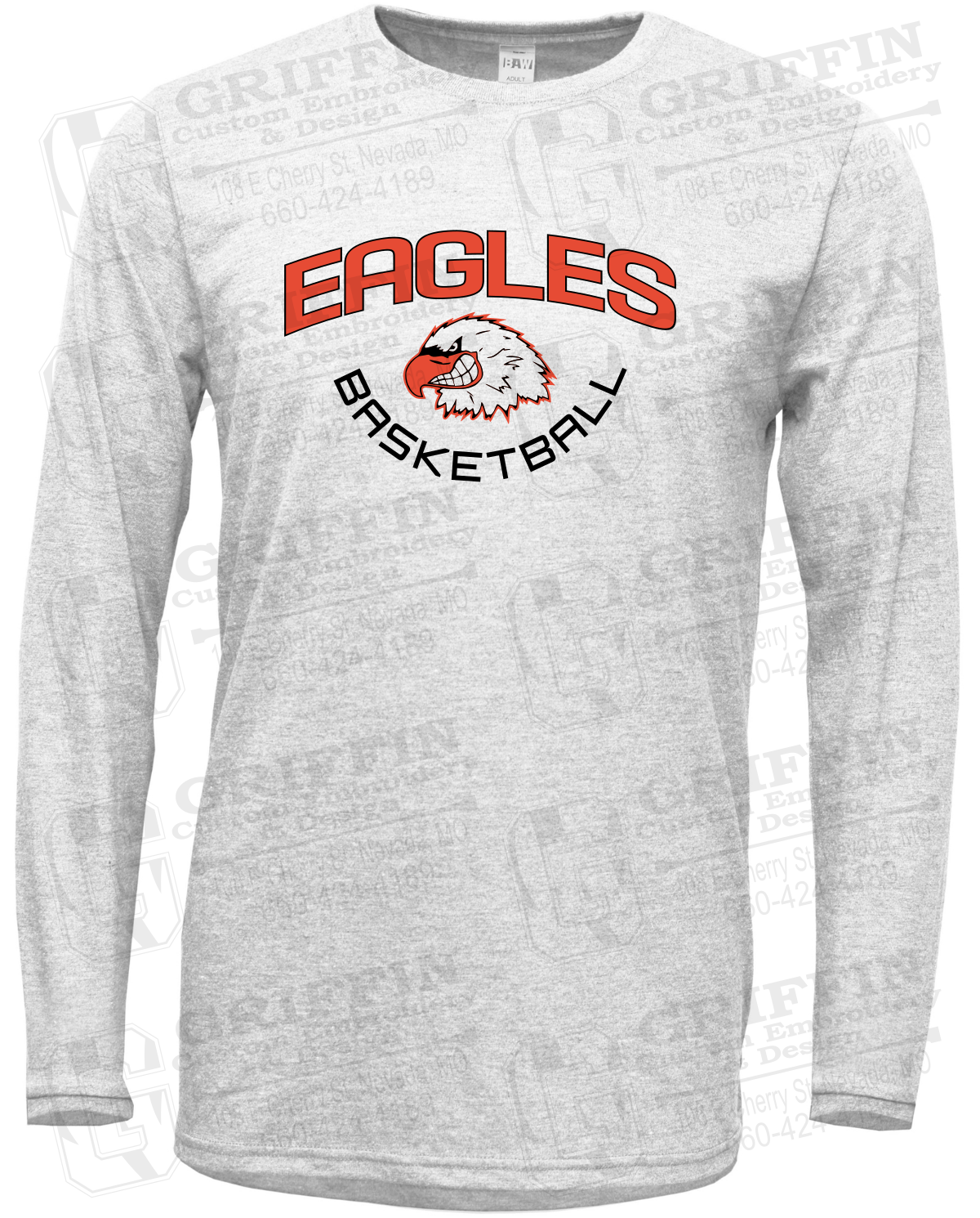Soft-Tek Long Sleeve T-Shirt - Basketball - Jasper Eagles 26-A