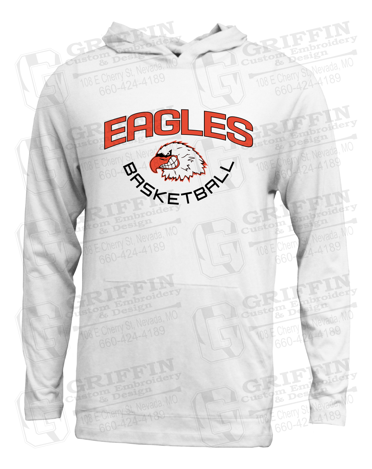 Soft-Tek T-Shirt Hoodie - Basketball - Jasper Eagles 26-A