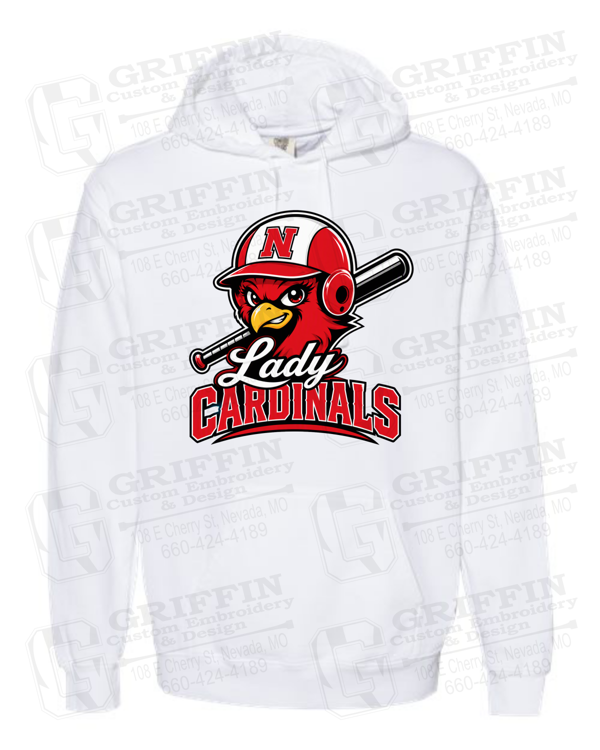 Comfort Colors Hoodie - Lady Cardinals Softball 26-A