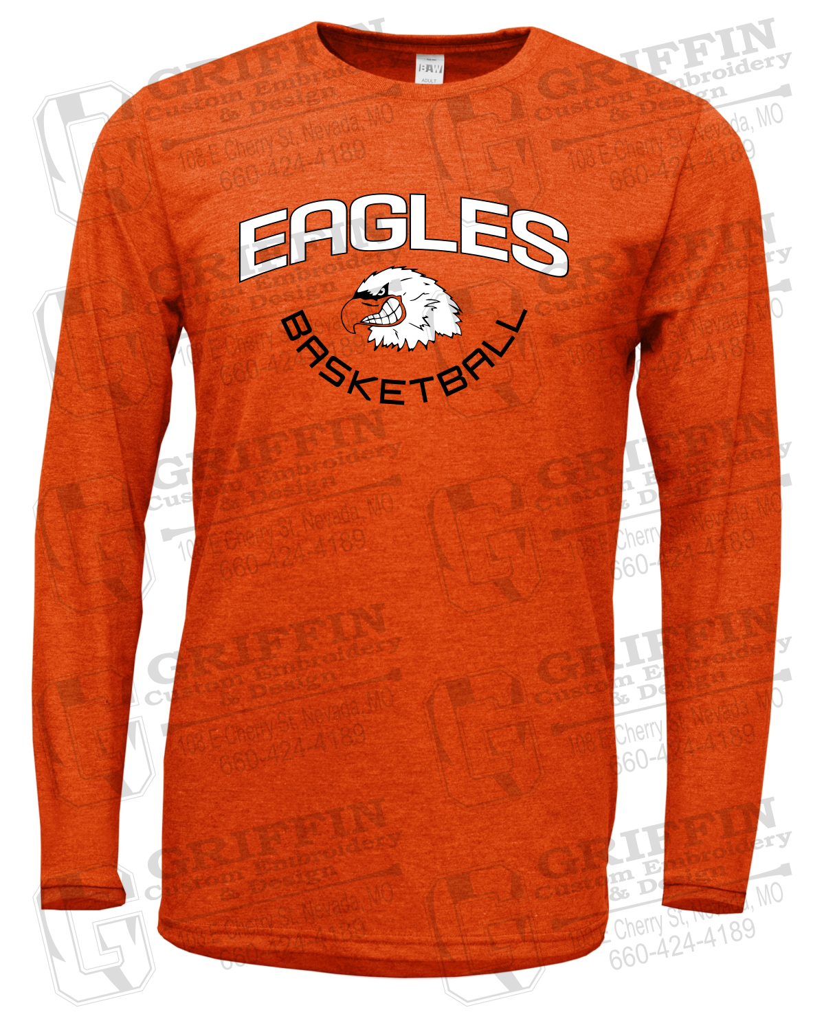 Soft-Tek Long Sleeve T-Shirt - Basketball - Jasper Eagles 26-A