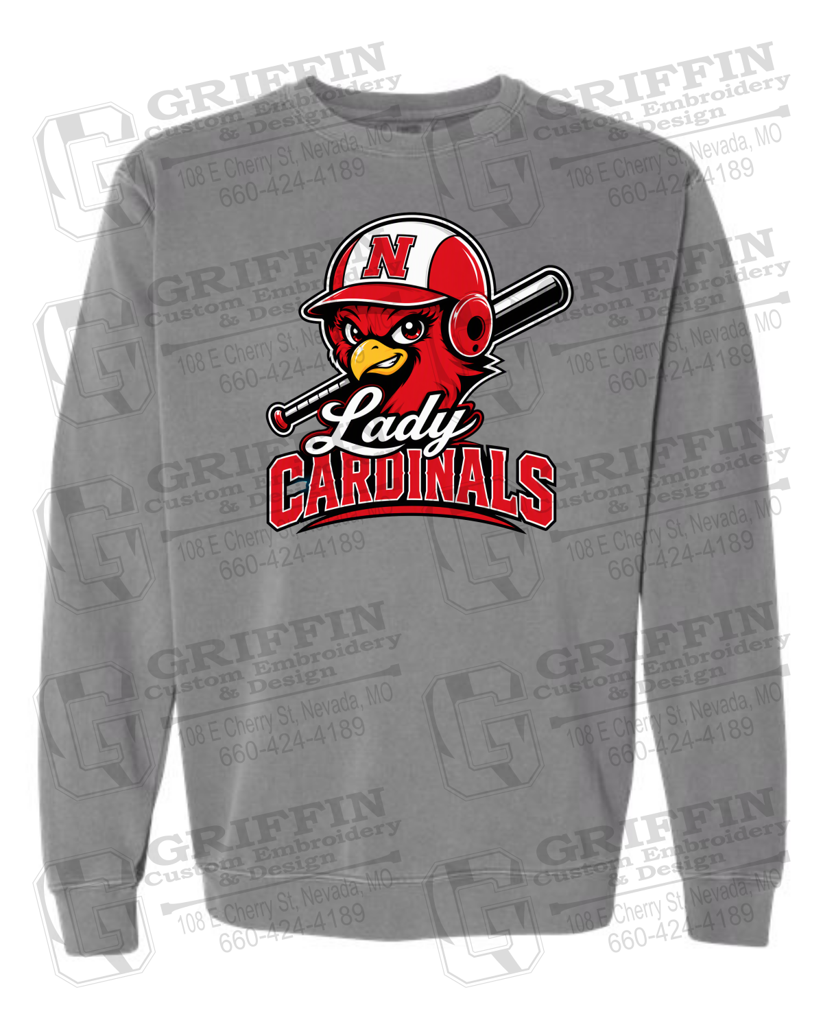 Comfort Colors Crewneck Sweatshirt - Lady Cardinals Softball 26-A