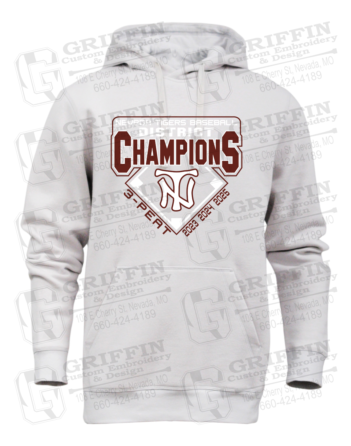Heavyweight Fleece Hoodie - Baseball District Champs 2025 - Nevada Tigers 26-A