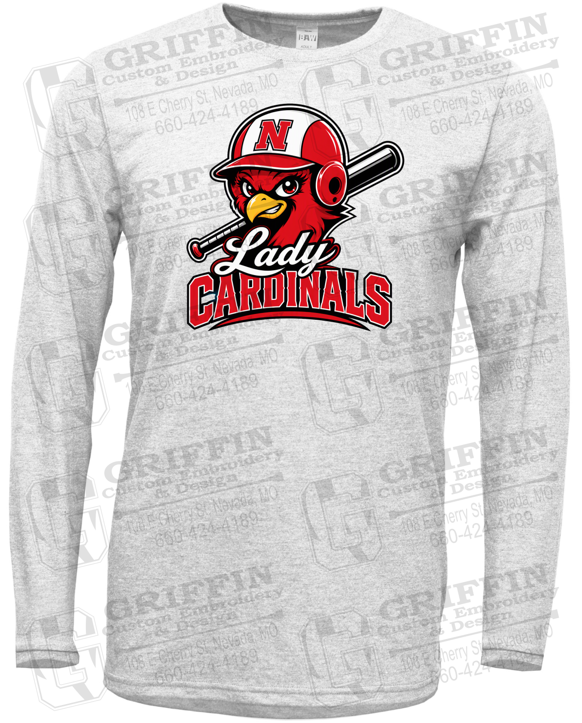 Soft-Tek Long Sleeve T-Shirt - Lady Cardinals Softball 26-A