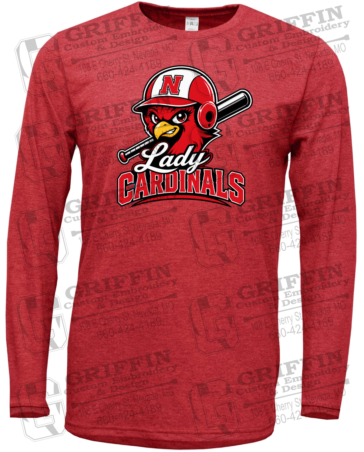 Soft-Tek Long Sleeve T-Shirt - Lady Cardinals Softball 26-A
