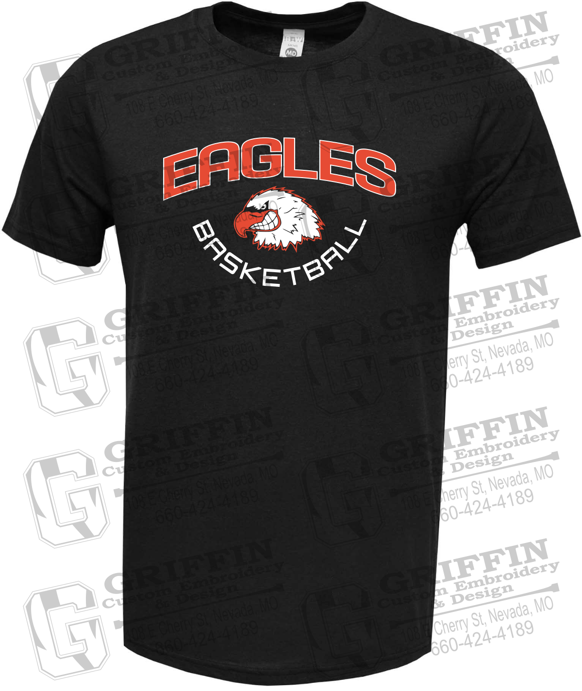 Soft-Tek Short Sleeve T-Shirt - Basketball - Jasper Eagles 26-A