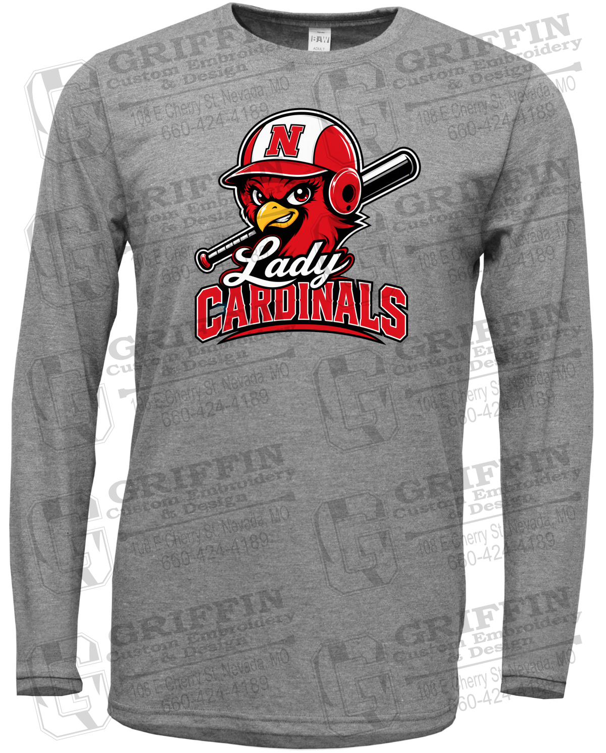 Soft-Tek Long Sleeve T-Shirt - Lady Cardinals Softball 26-A
