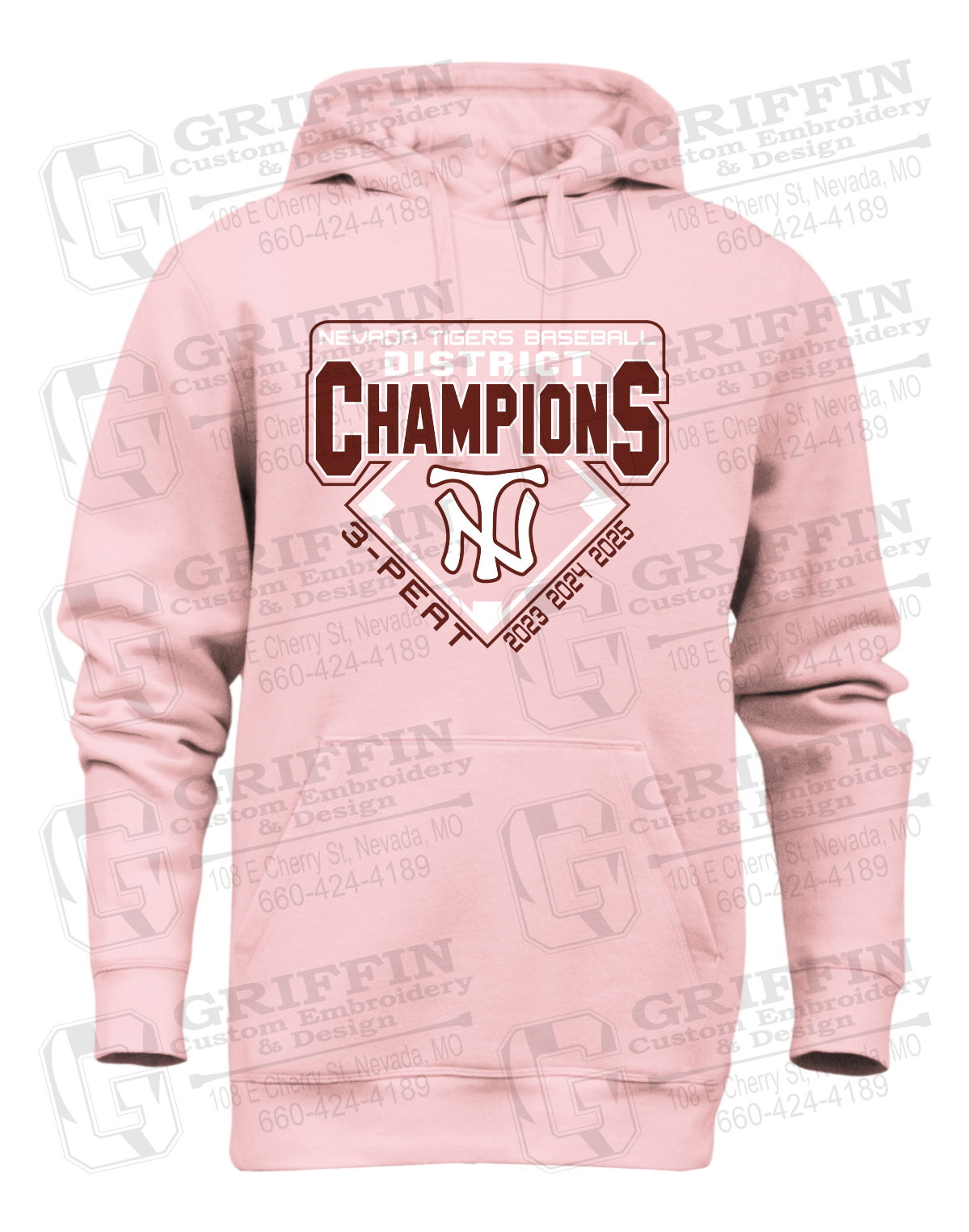 Heavyweight Fleece Hoodie - Baseball District Champs 2025 - Nevada Tigers 26-A
