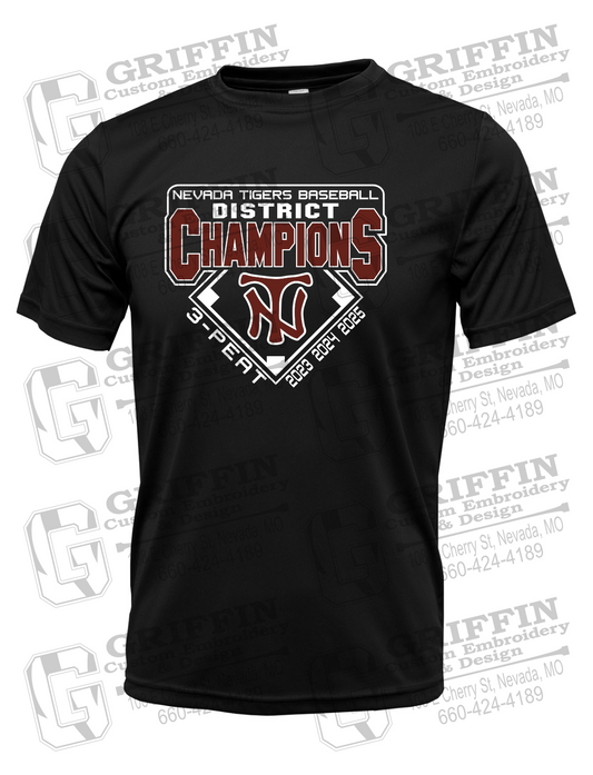 Dry-Fit Short Sleeve T-Shirt - Baseball District Champs 2025 - Nevada Tigers 26-A