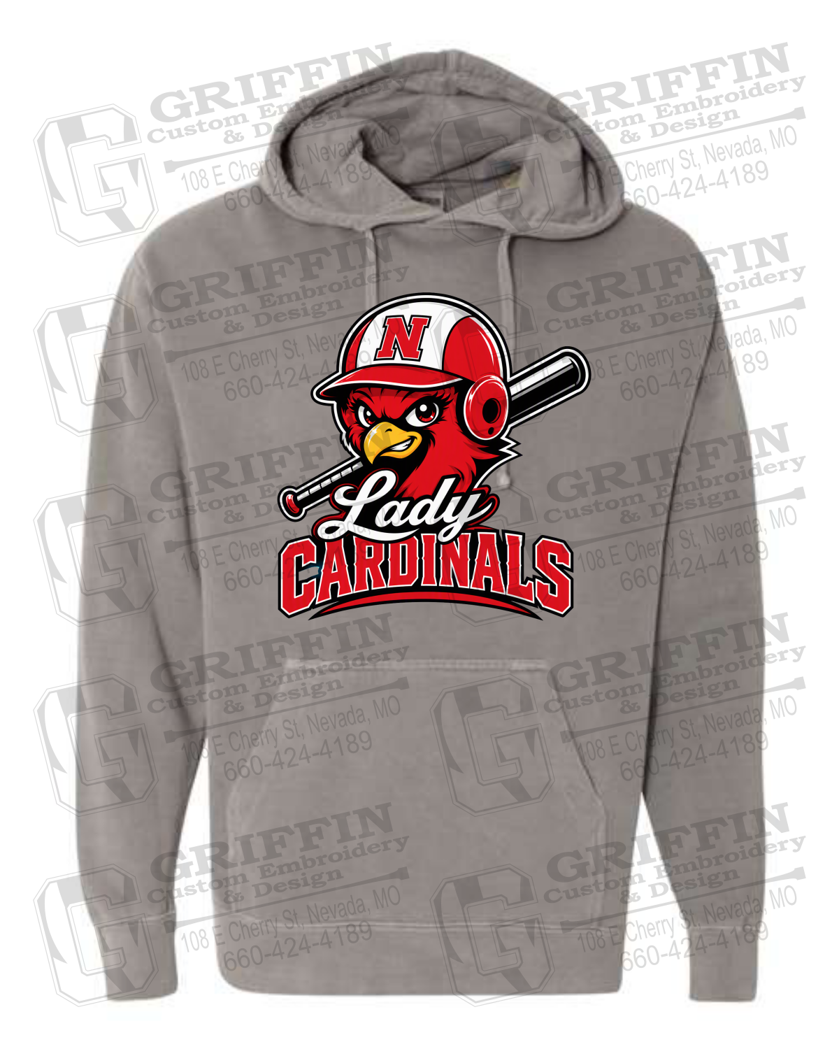 Comfort Colors Hoodie - Lady Cardinals Softball 26-A