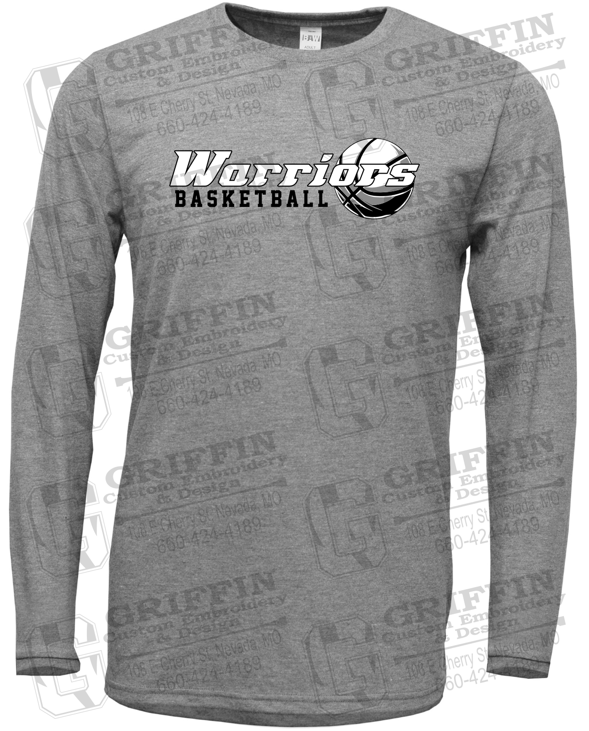 Soft-Tek Long Sleeve T-Shirt - Warriors Basketball 26-A