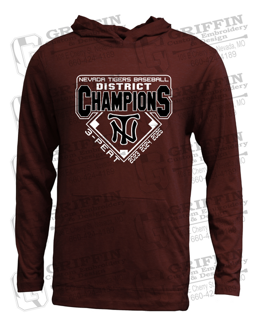 Soft-Tek T-Shirt Hoodie - Baseball District Champs 2025 - Nevada Tigers 26-A