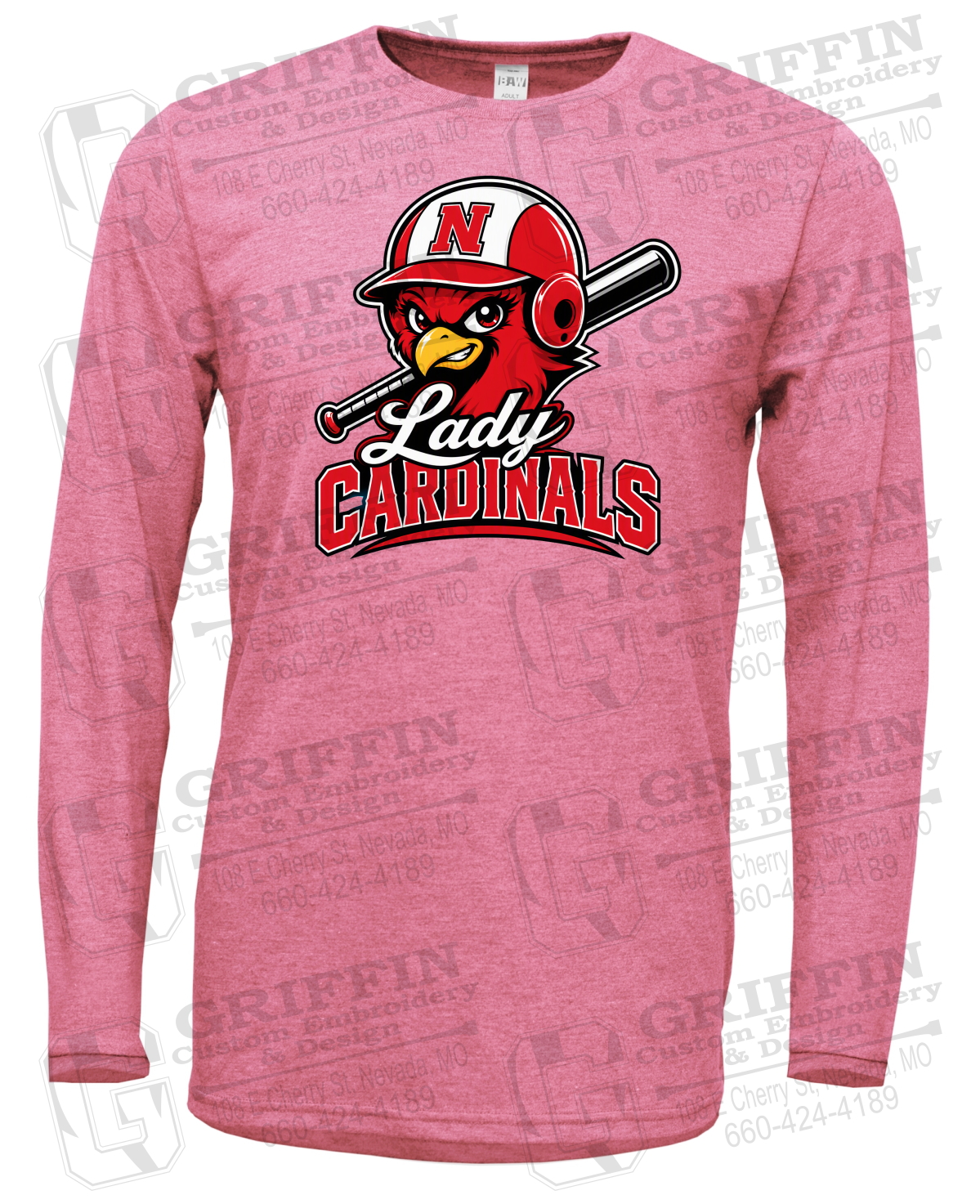 Soft-Tek Long Sleeve T-Shirt - Lady Cardinals Softball 26-A