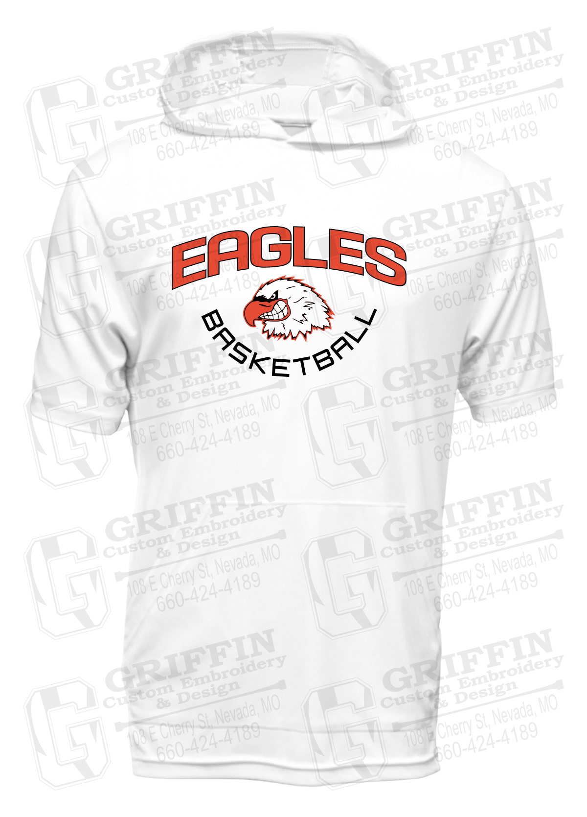 Dry-Fit Short Sleeve T-Shirt Hoodie - Basketball - Jasper Eagles 26-A