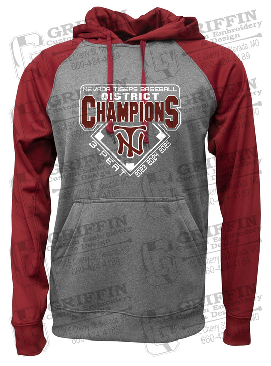 Performance Fleece Raglan Hoodie - Baseball District Champs 2025 - Nevada Tigers 26-A