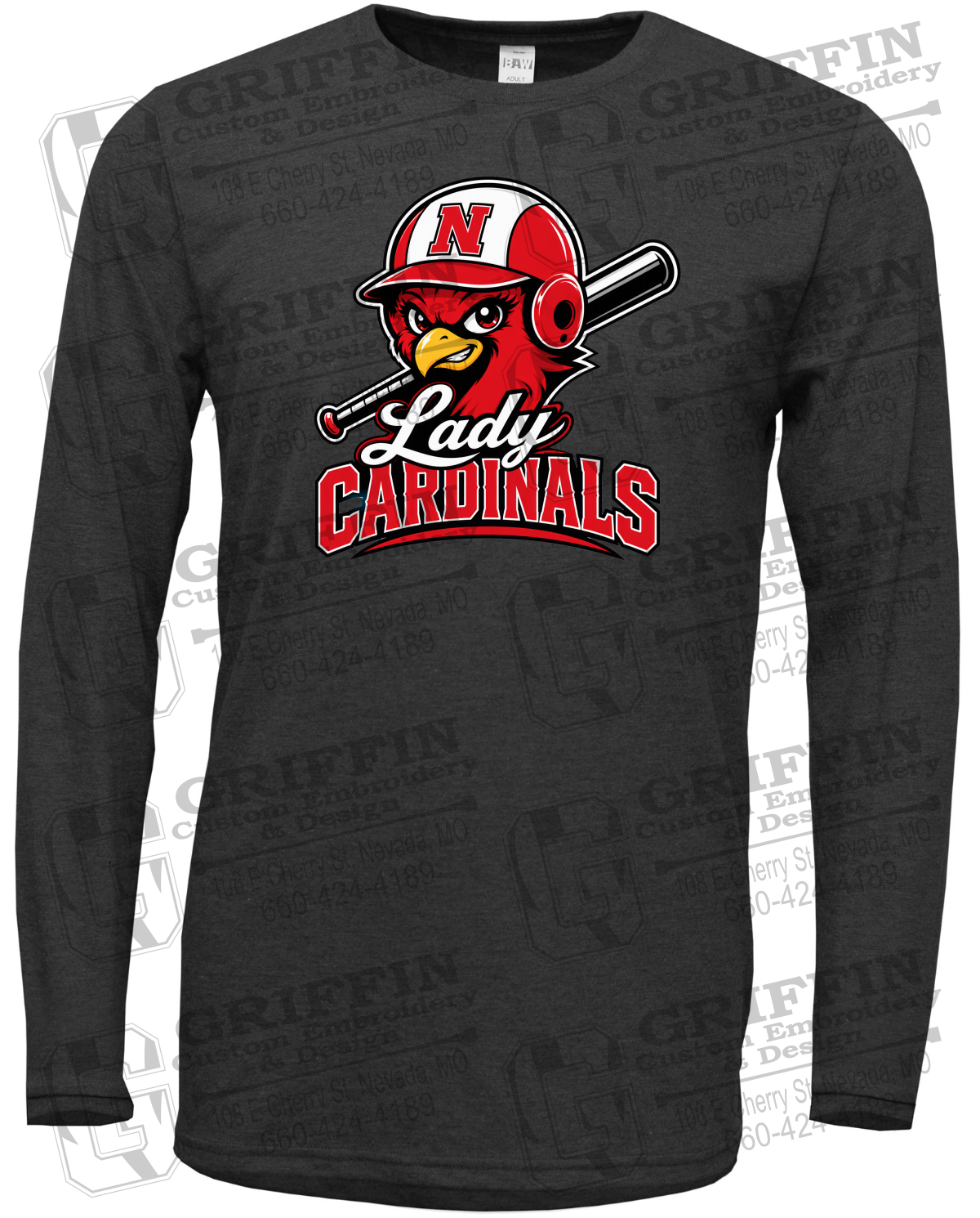 Soft-Tek Long Sleeve T-Shirt - Lady Cardinals Softball 26-A
