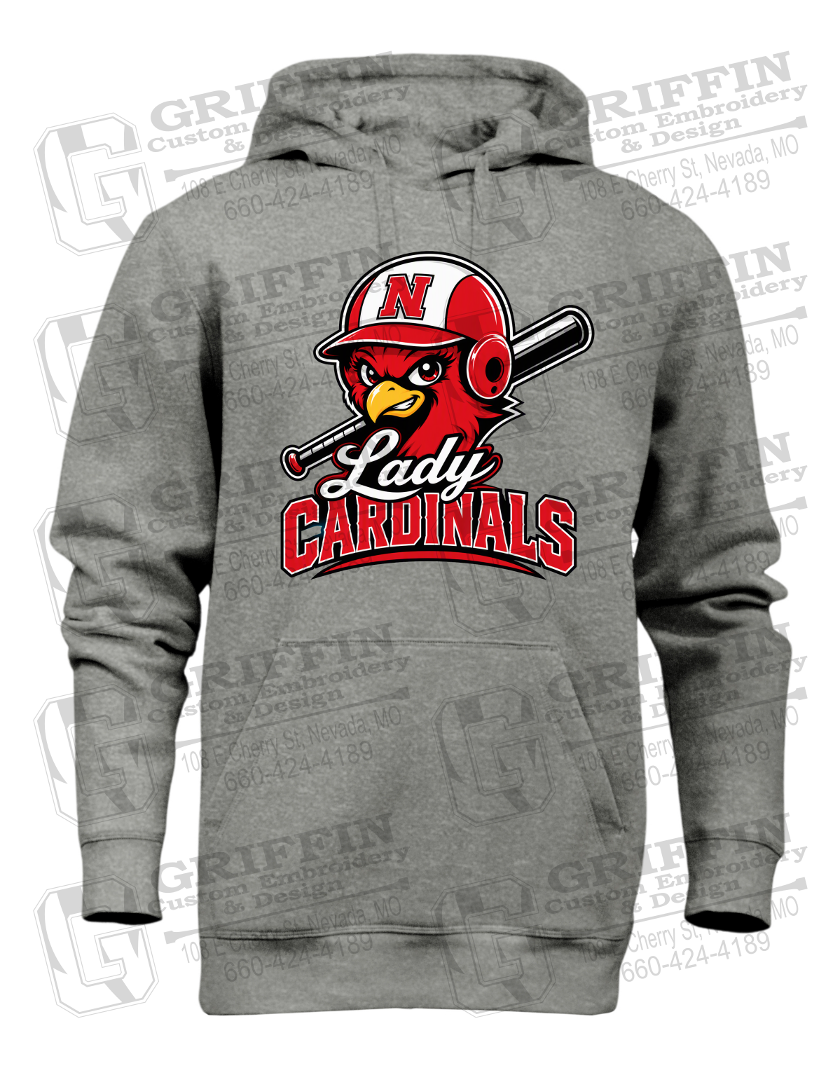 Heavyweight Fleece Hoodie - Lady Cardinals Softball 26-A