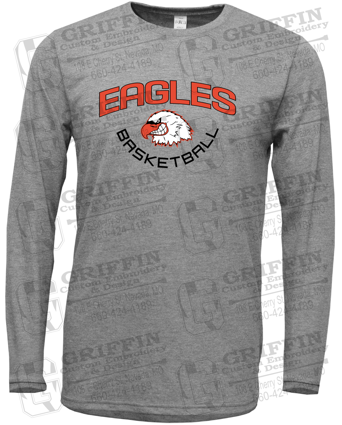 Soft-Tek Long Sleeve T-Shirt - Basketball - Jasper Eagles 26-A