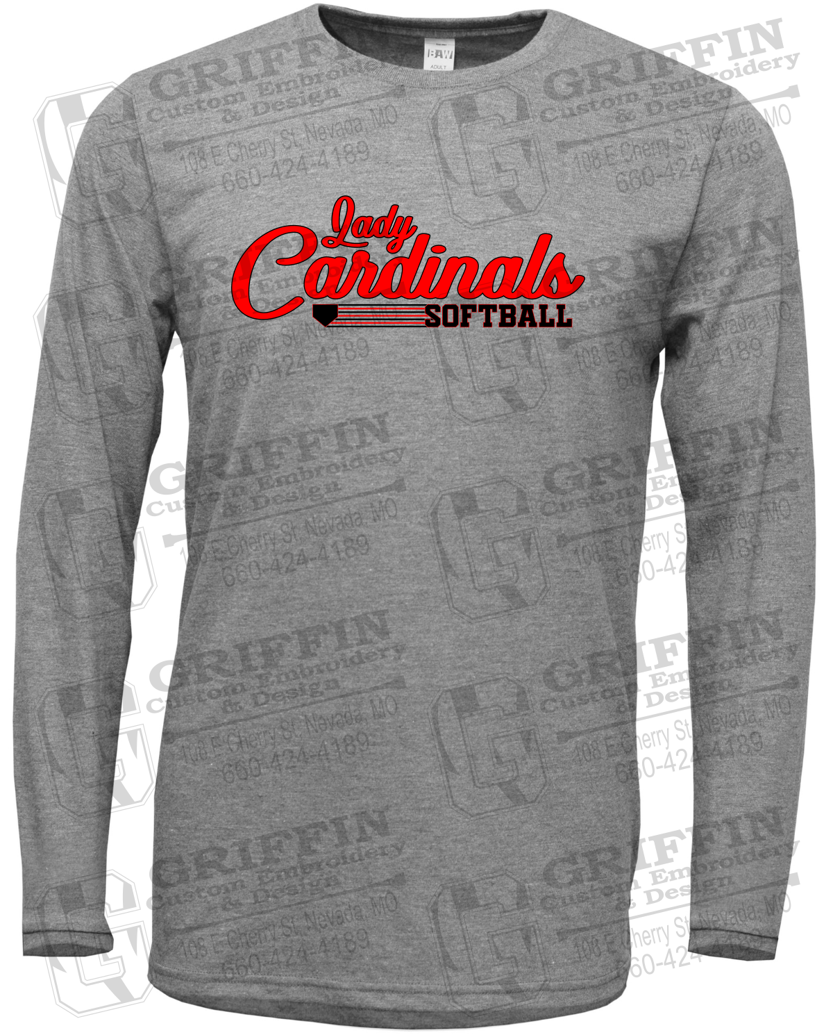 Soft-Tek Long Sleeve T-Shirt - Lady Cardinals Softball 26-B