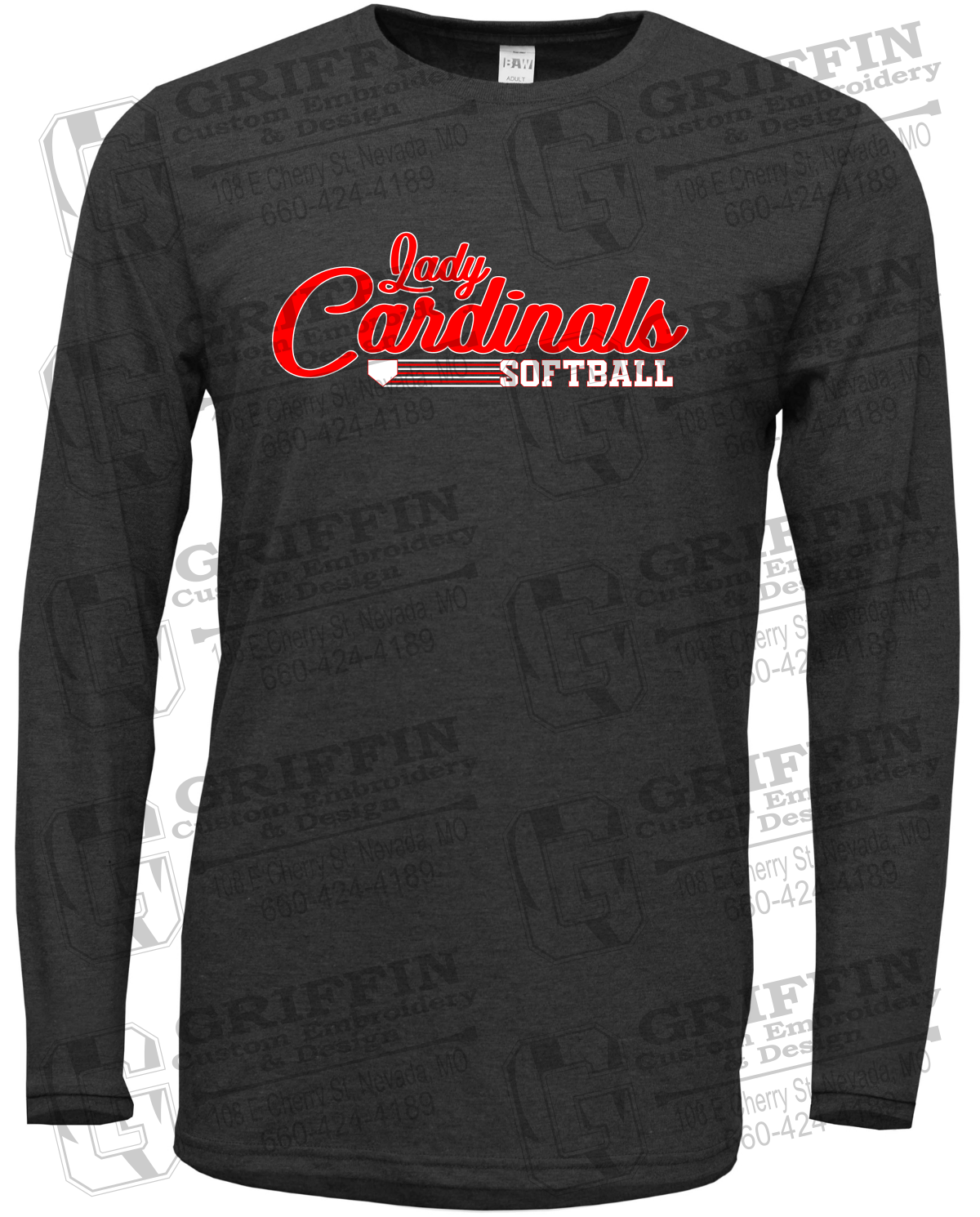 Soft-Tek Long Sleeve T-Shirt - Lady Cardinals Softball 26-B