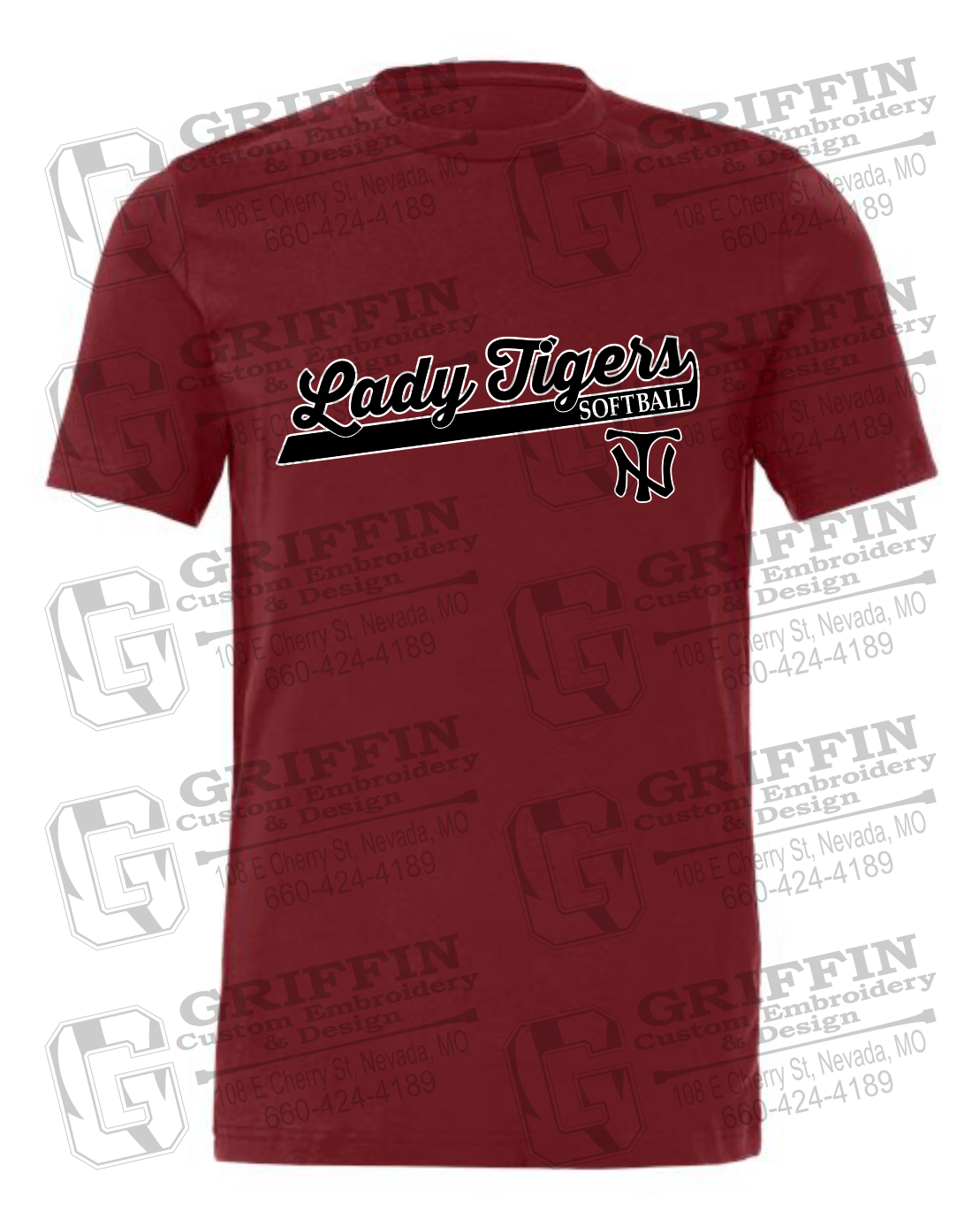 Cotton Short Sleeve T-Shirt - Softball - Nevada Tigers 26-B