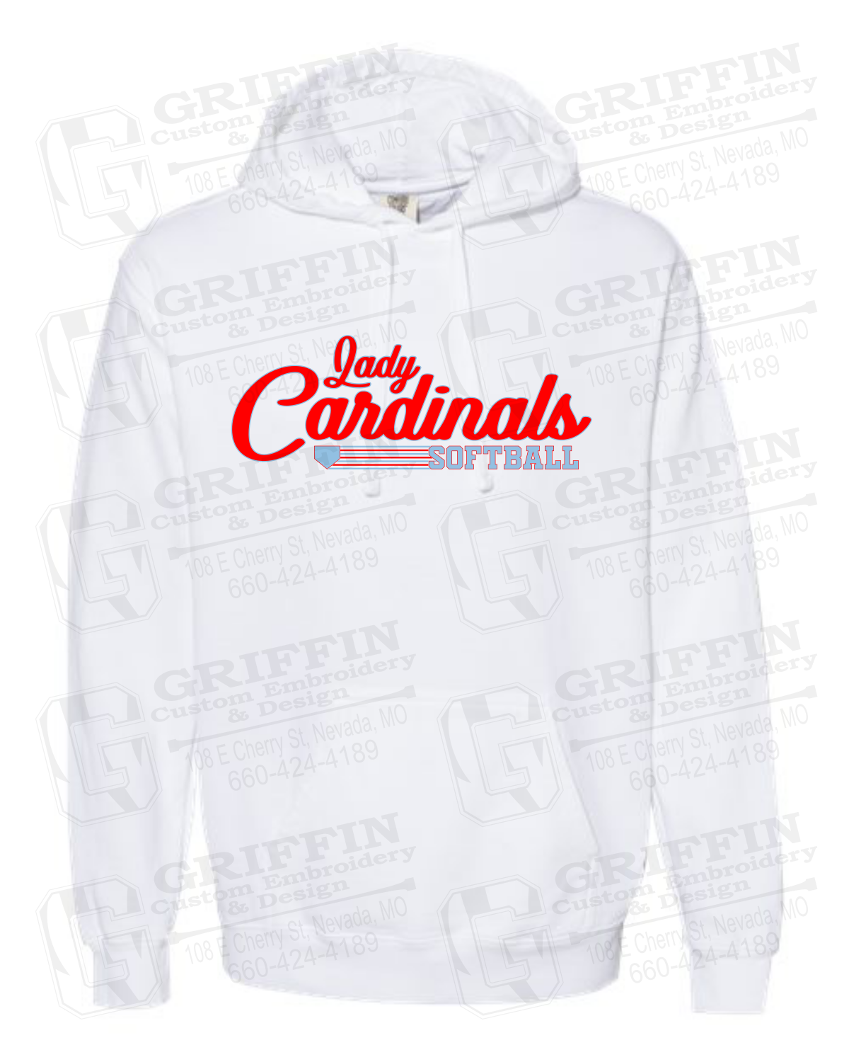 Comfort Colors Hoodie - Lady Cardinals Softball 26-B