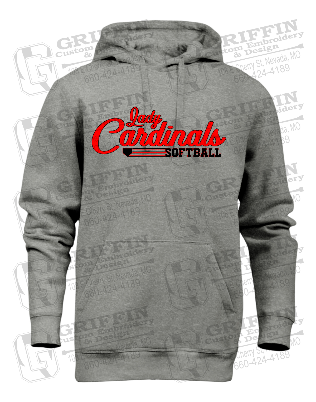 Heavyweight Fleece Hoodie - Lady Cardinals Softball 26-B