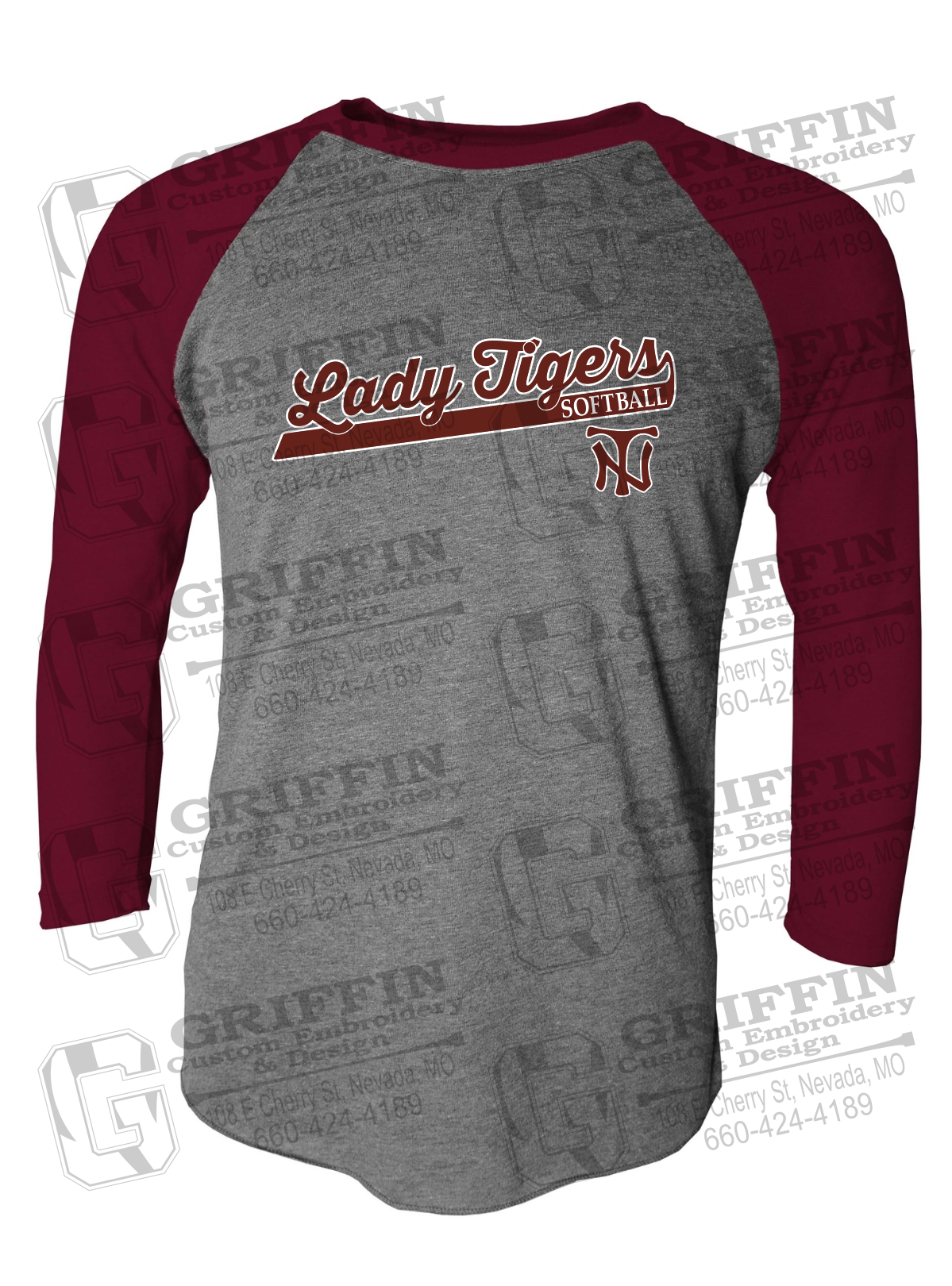 Tri-Blend Raglan Sleeve T-Shirt - Softball - Nevada Tigers 26-B