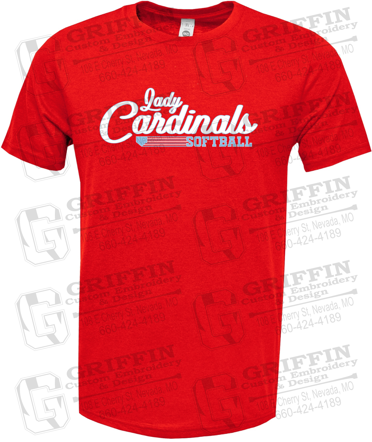Soft-Tek Short Sleeve T-Shirt - Lady Cardinals Softball 26-B