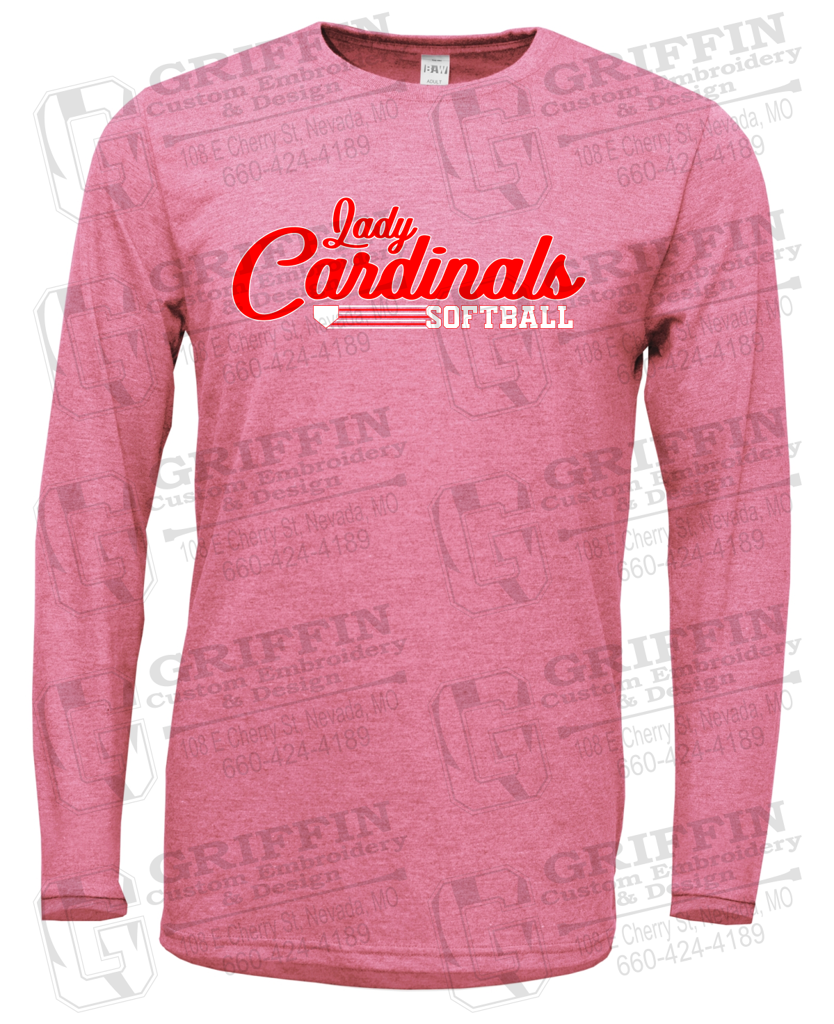 Soft-Tek Long Sleeve T-Shirt - Lady Cardinals Softball 26-B