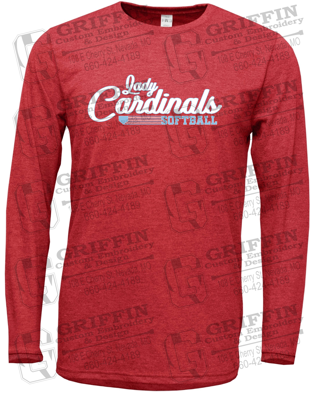 Soft-Tek Long Sleeve T-Shirt - Lady Cardinals Softball 26-B