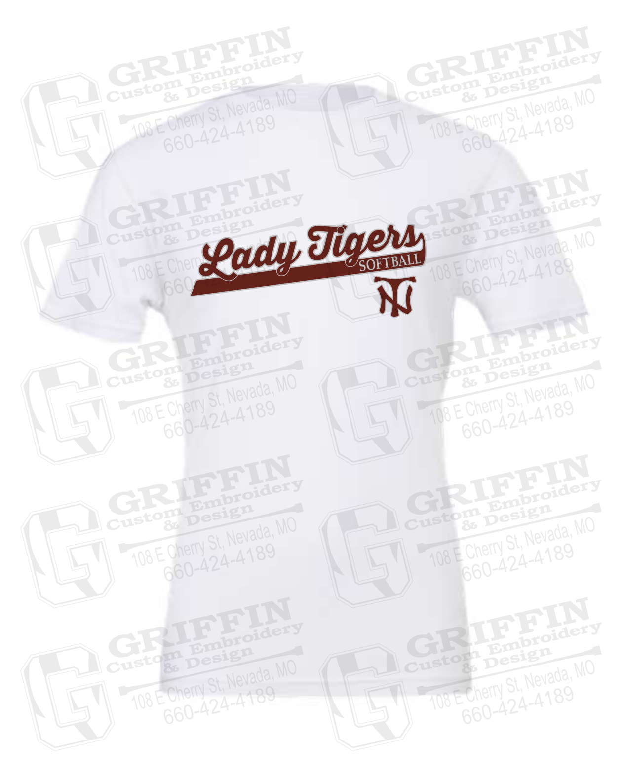 Cotton Short Sleeve T-Shirt - Softball - Nevada Tigers 26-B