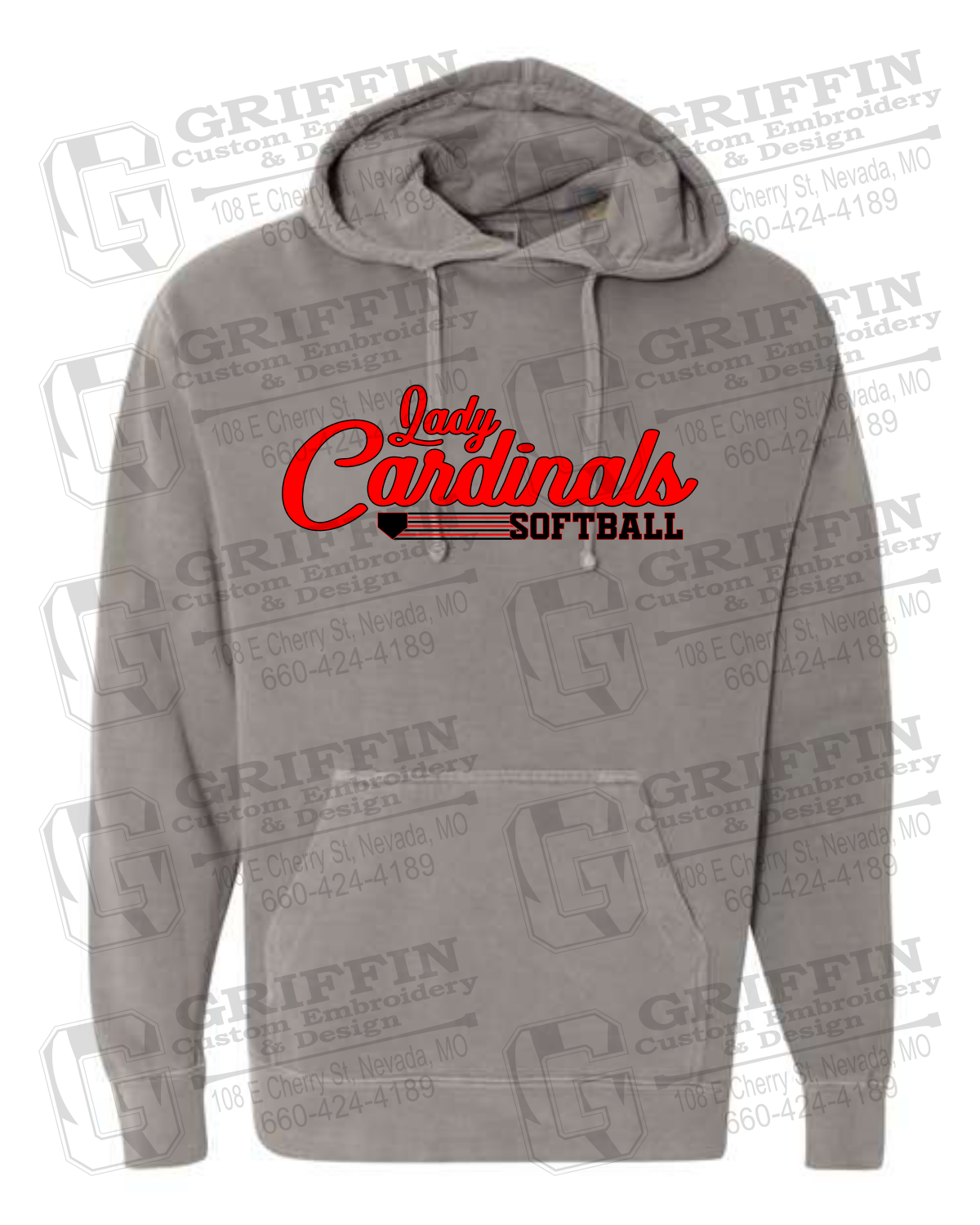 Comfort Colors Hoodie - Lady Cardinals Softball 26-B