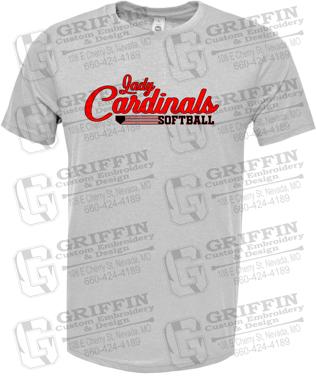 Soft-Tek Short Sleeve T-Shirt - Lady Cardinals Softball 26-B