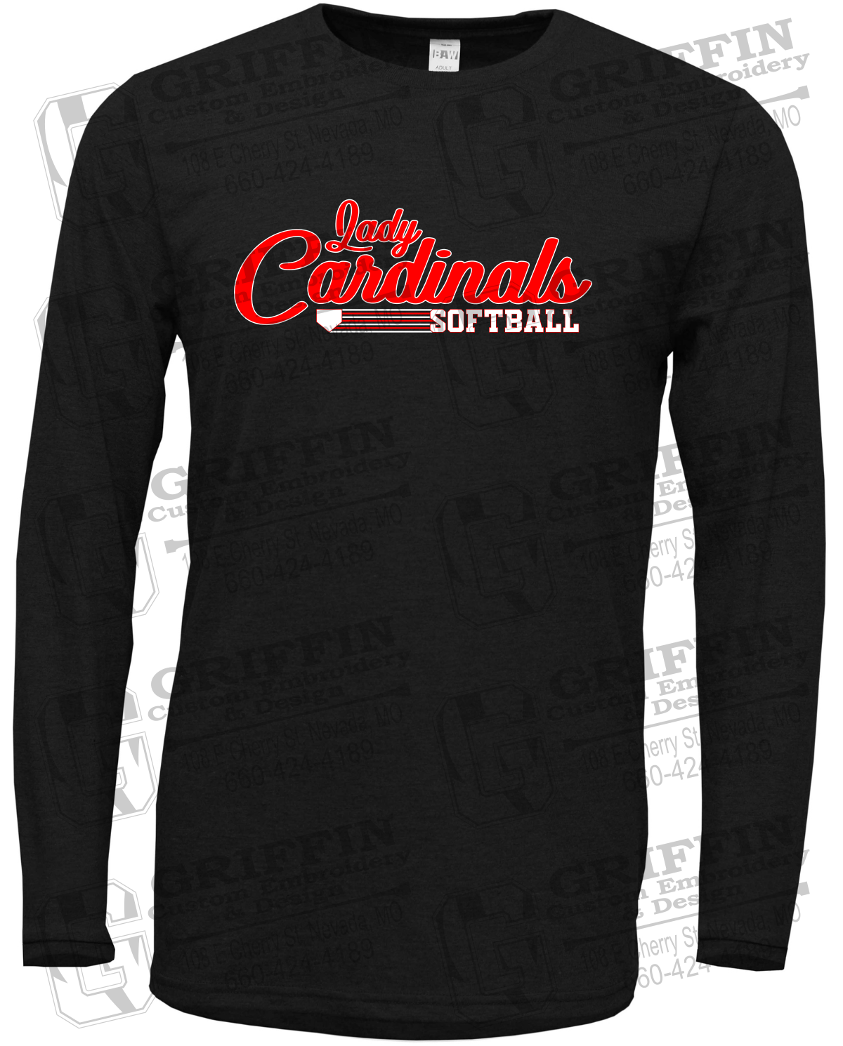 Soft-Tek Long Sleeve T-Shirt - Lady Cardinals Softball 26-B
