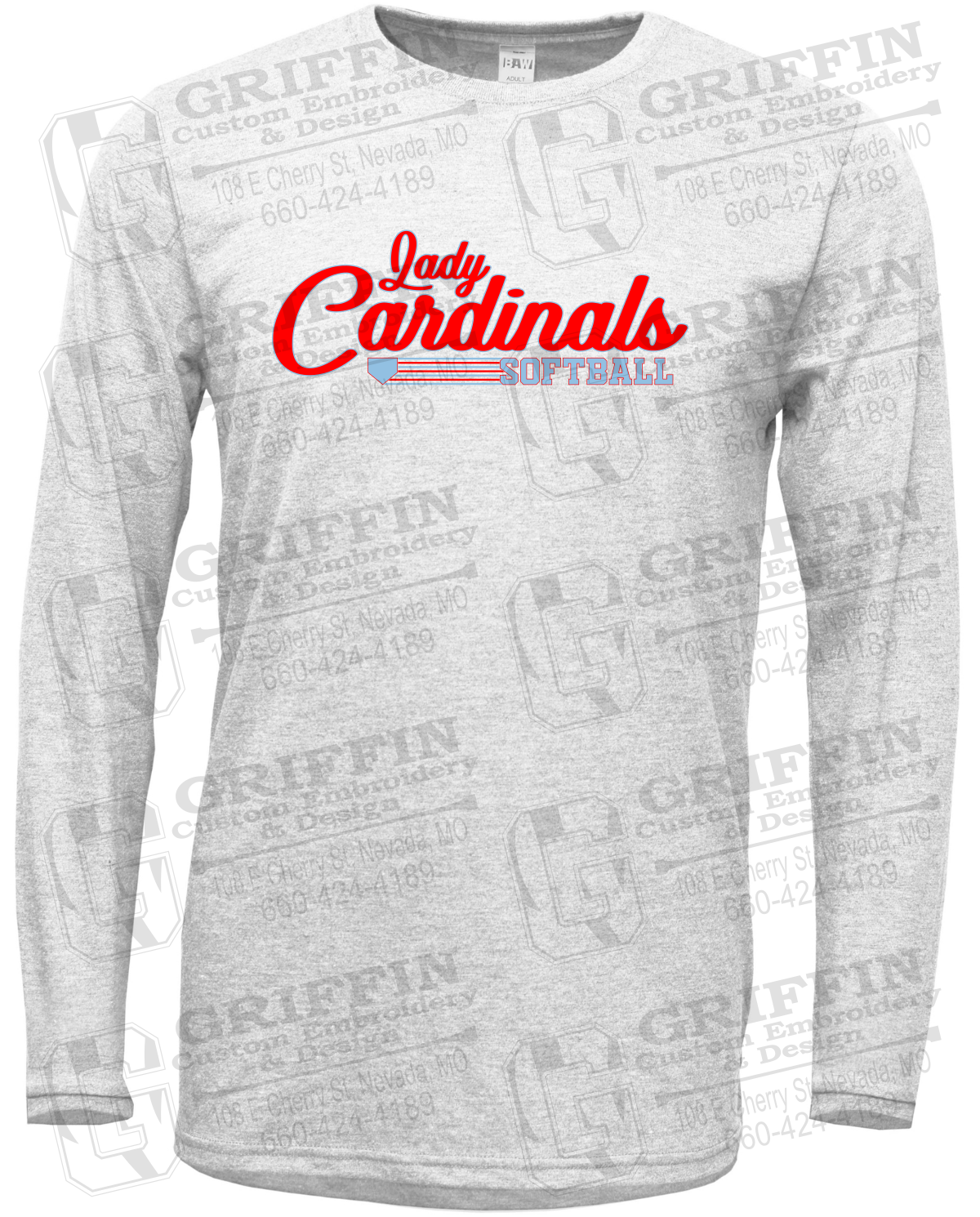 Soft-Tek Long Sleeve T-Shirt - Lady Cardinals Softball 26-B