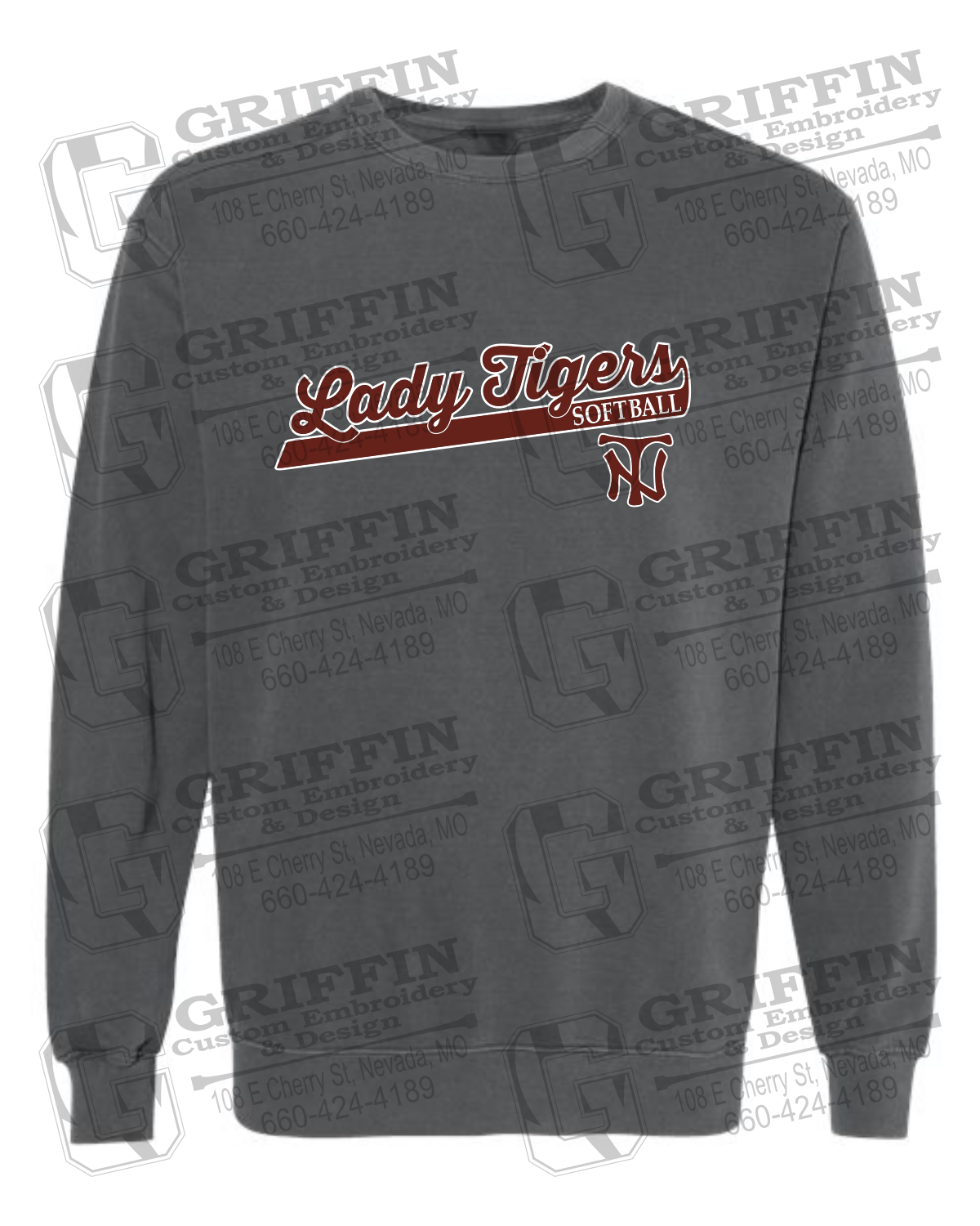 Comfort Colors Crewneck Sweatshirt - Softball - Nevada Tigers 26-B