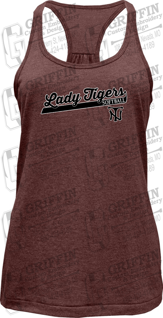 Womens Tri-Blend Tank Top - Softball - Nevada Tigers 26-B