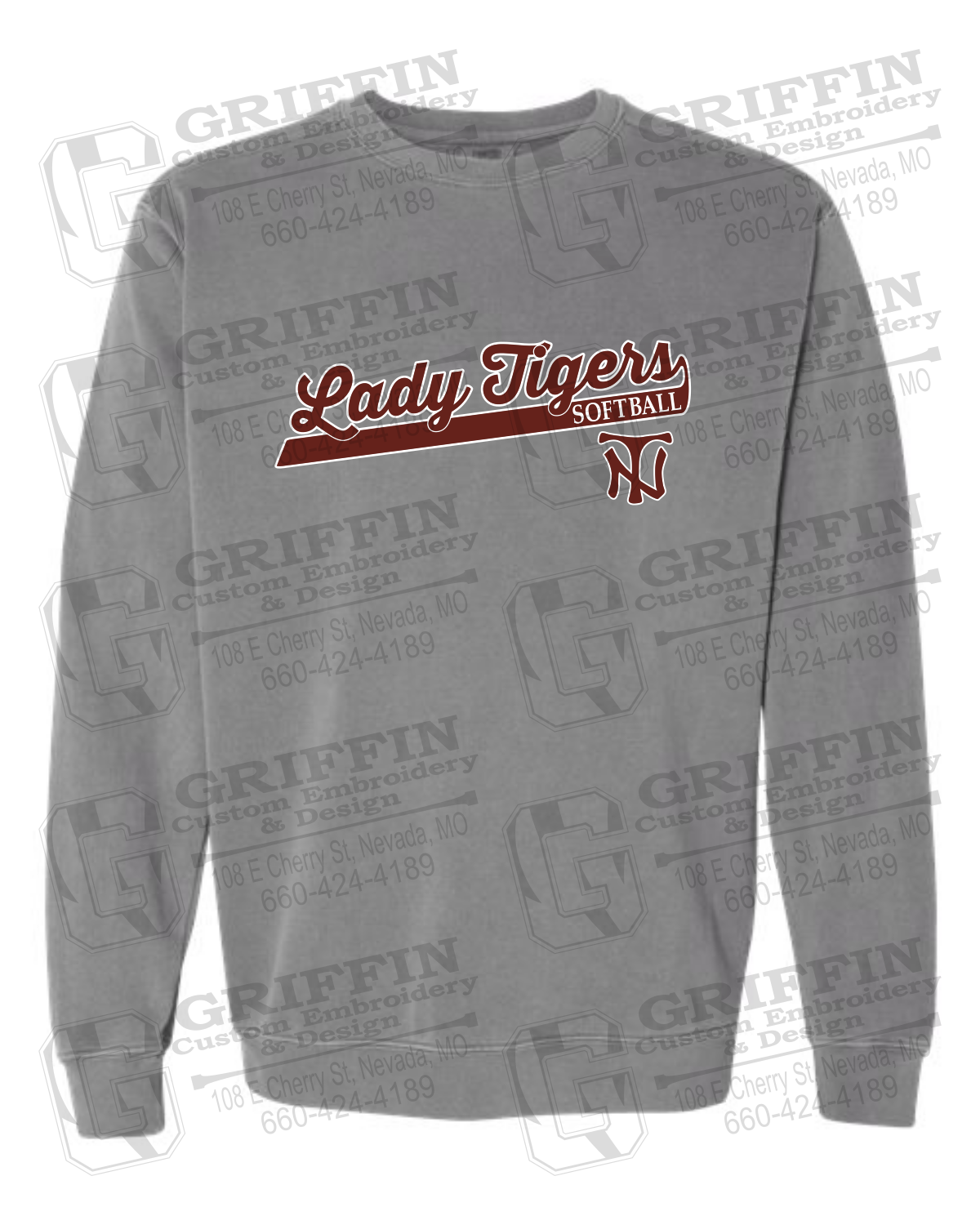 Comfort Colors Crewneck Sweatshirt - Softball - Nevada Tigers 26-B