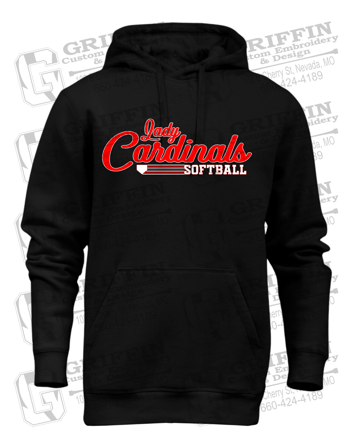 Heavyweight Fleece Hoodie - Lady Cardinals Softball 26-B
