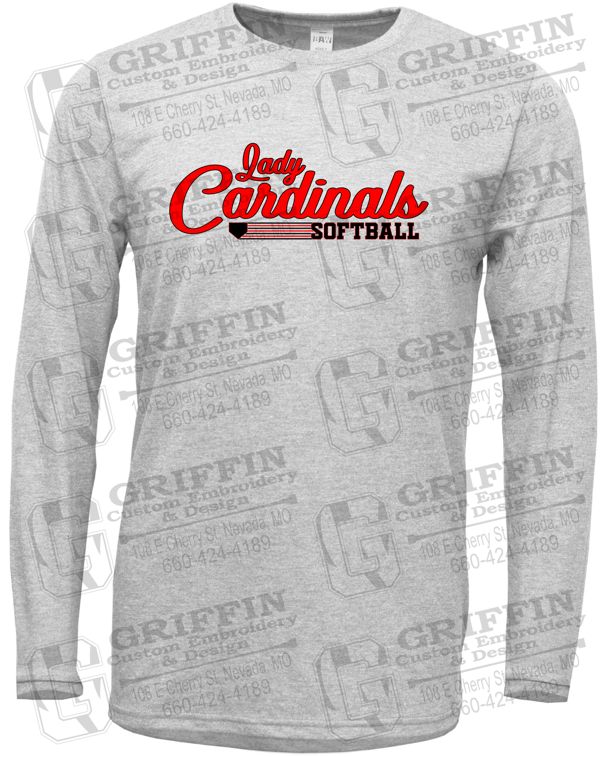 Soft-Tek Long Sleeve T-Shirt - Lady Cardinals Softball 26-B