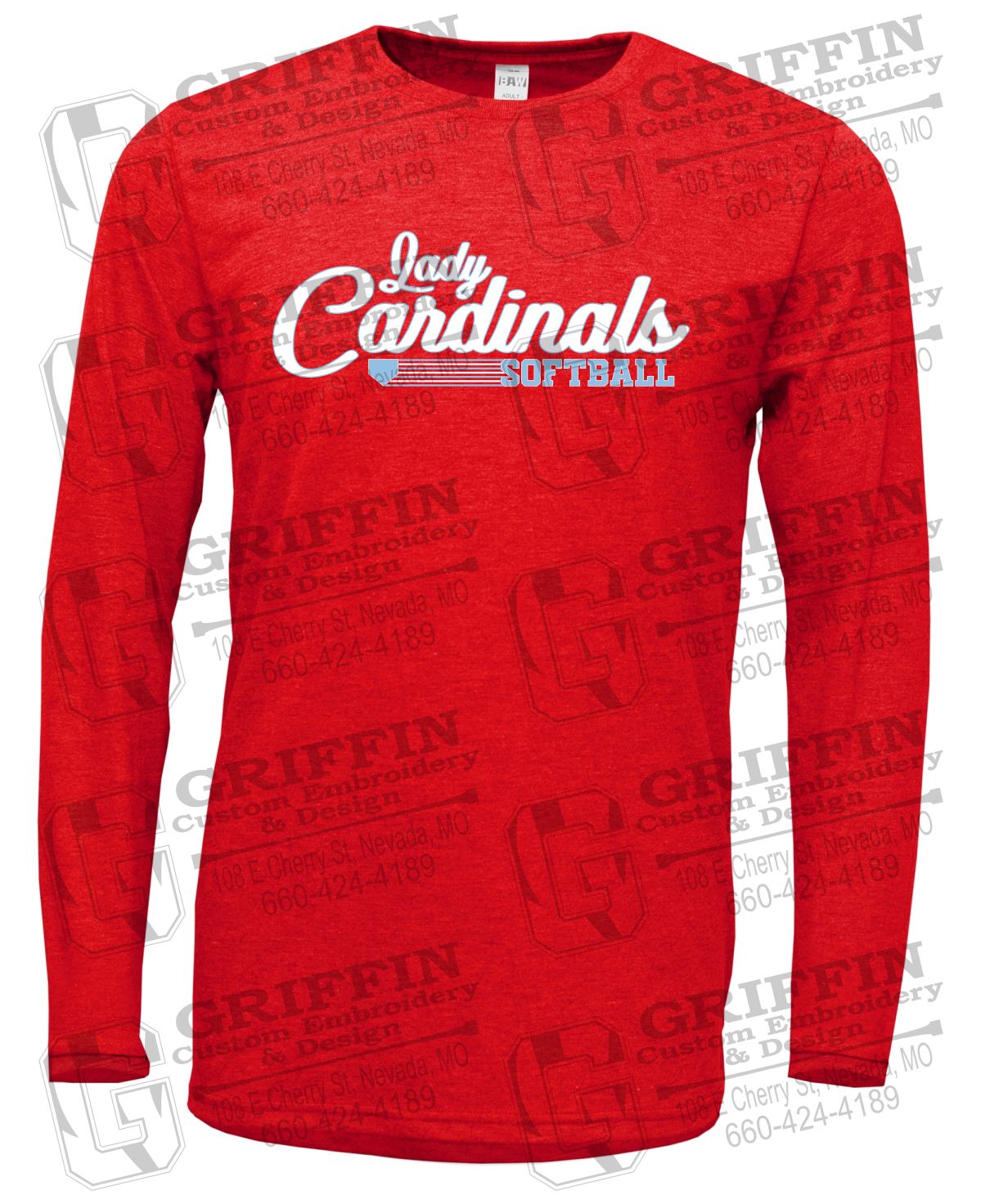 Soft-Tek Long Sleeve T-Shirt - Lady Cardinals Softball 26-B
