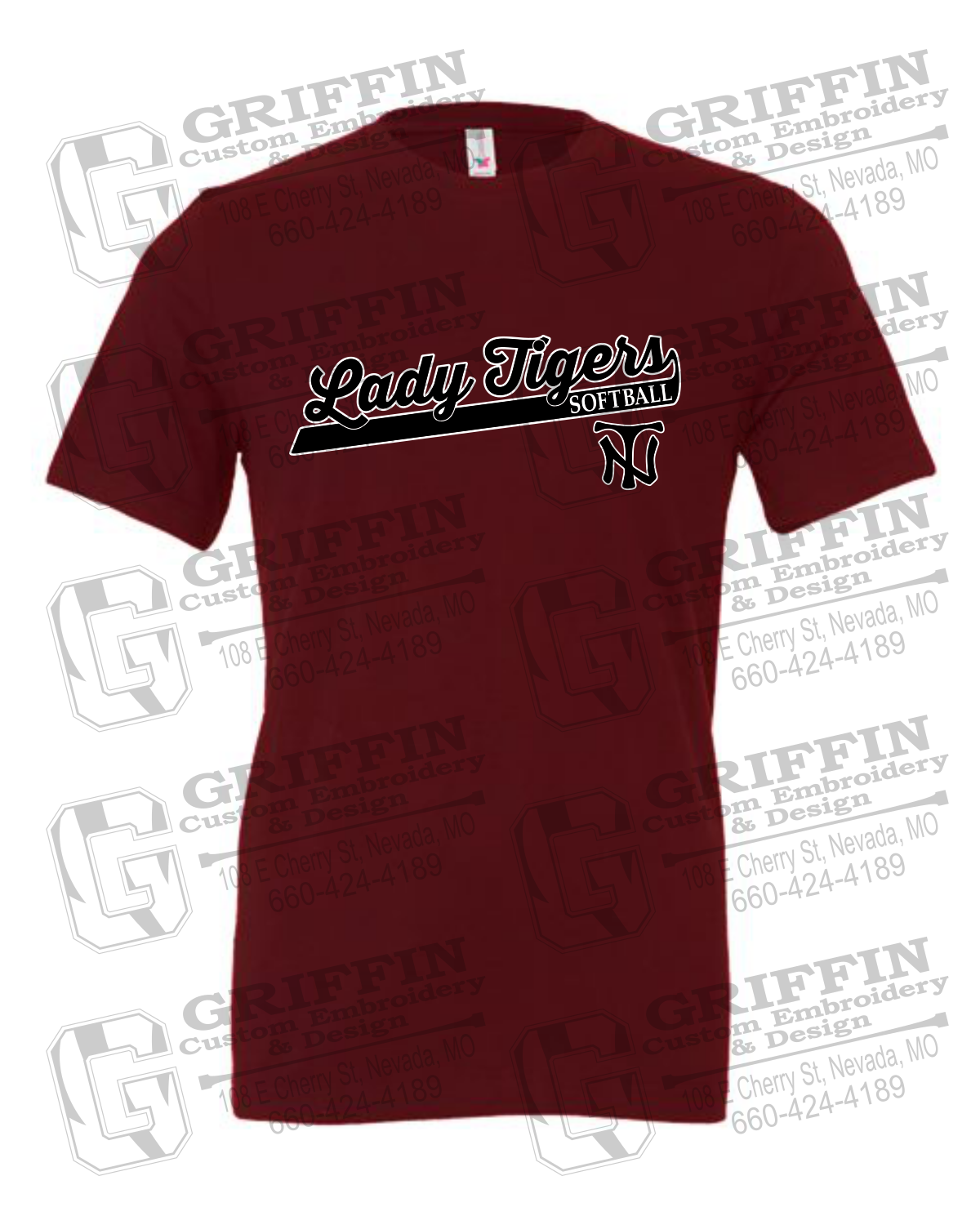 Cotton Short Sleeve T-Shirt - Softball - Nevada Tigers 26-B