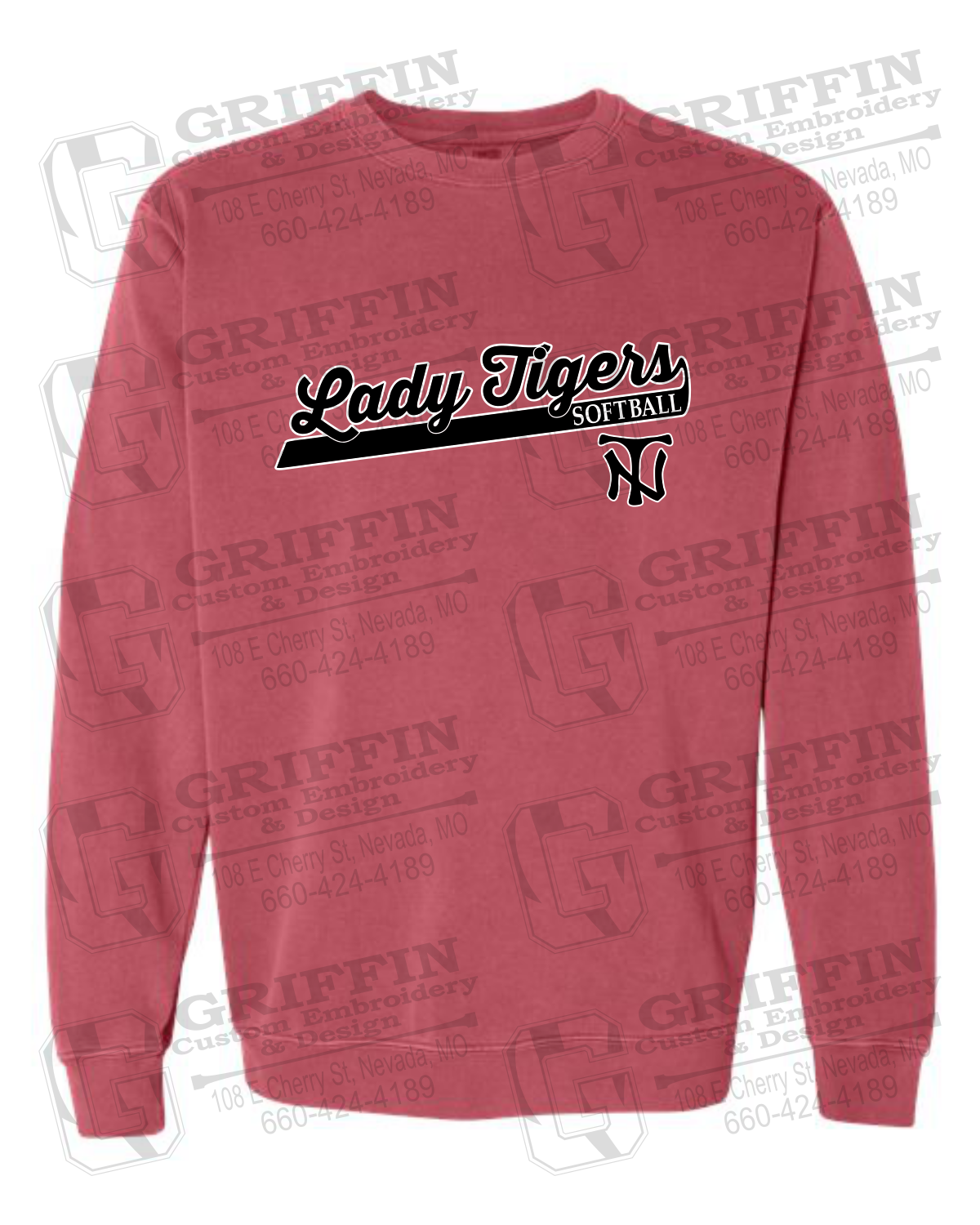 Comfort Colors Crewneck Sweatshirt - Softball - Nevada Tigers 26-B