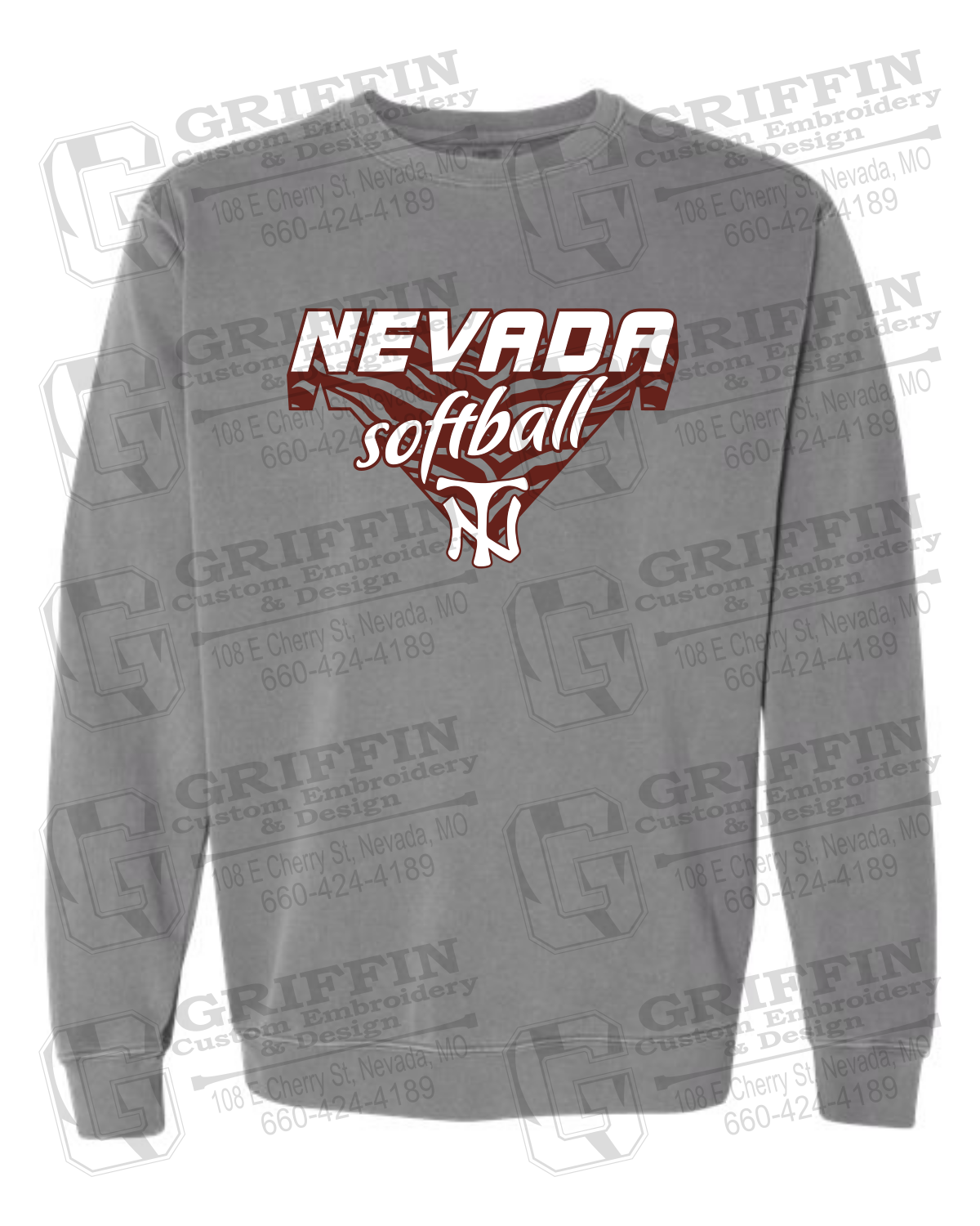 Comfort Colors Crewneck Sweatshirt - Softball - Nevada Tigers 26-C